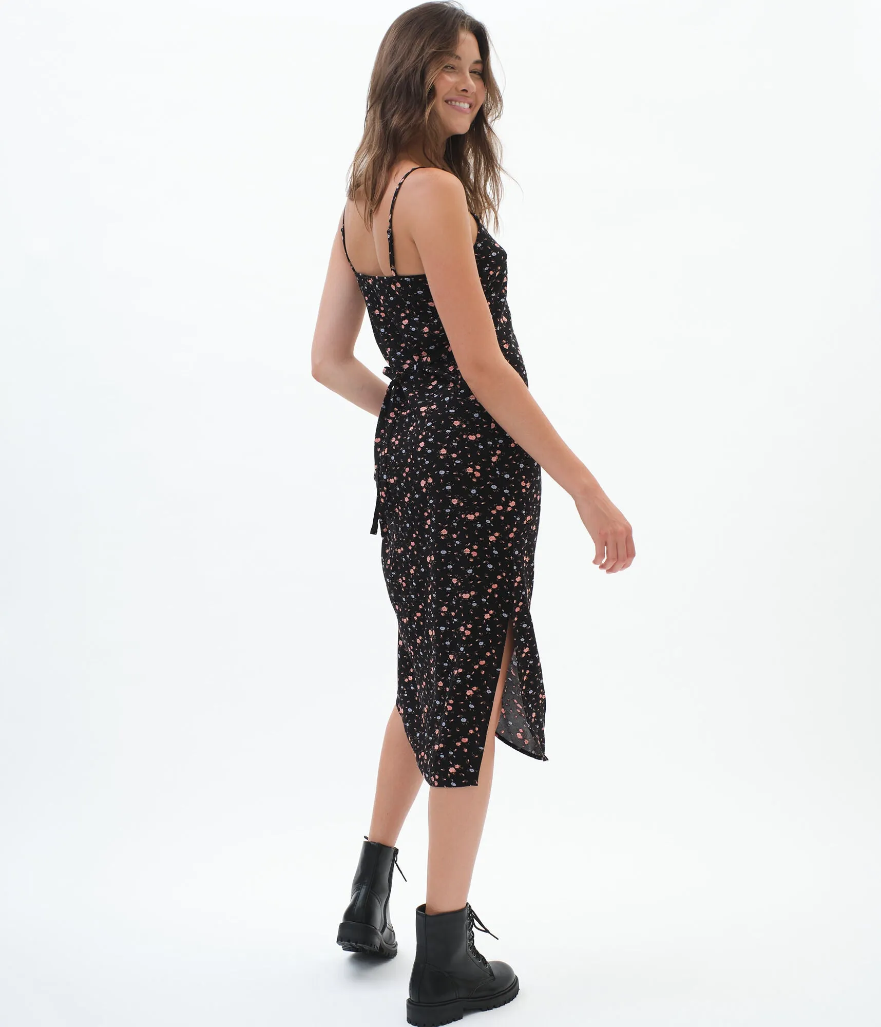 Aeropostale Floral Side-Slit Midi Dress