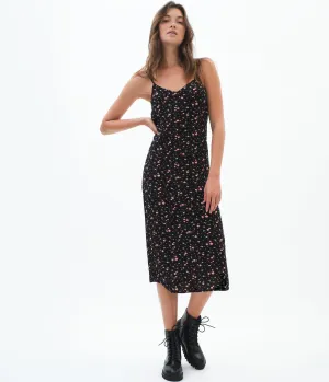 Aeropostale Floral Side-Slit Midi Dress