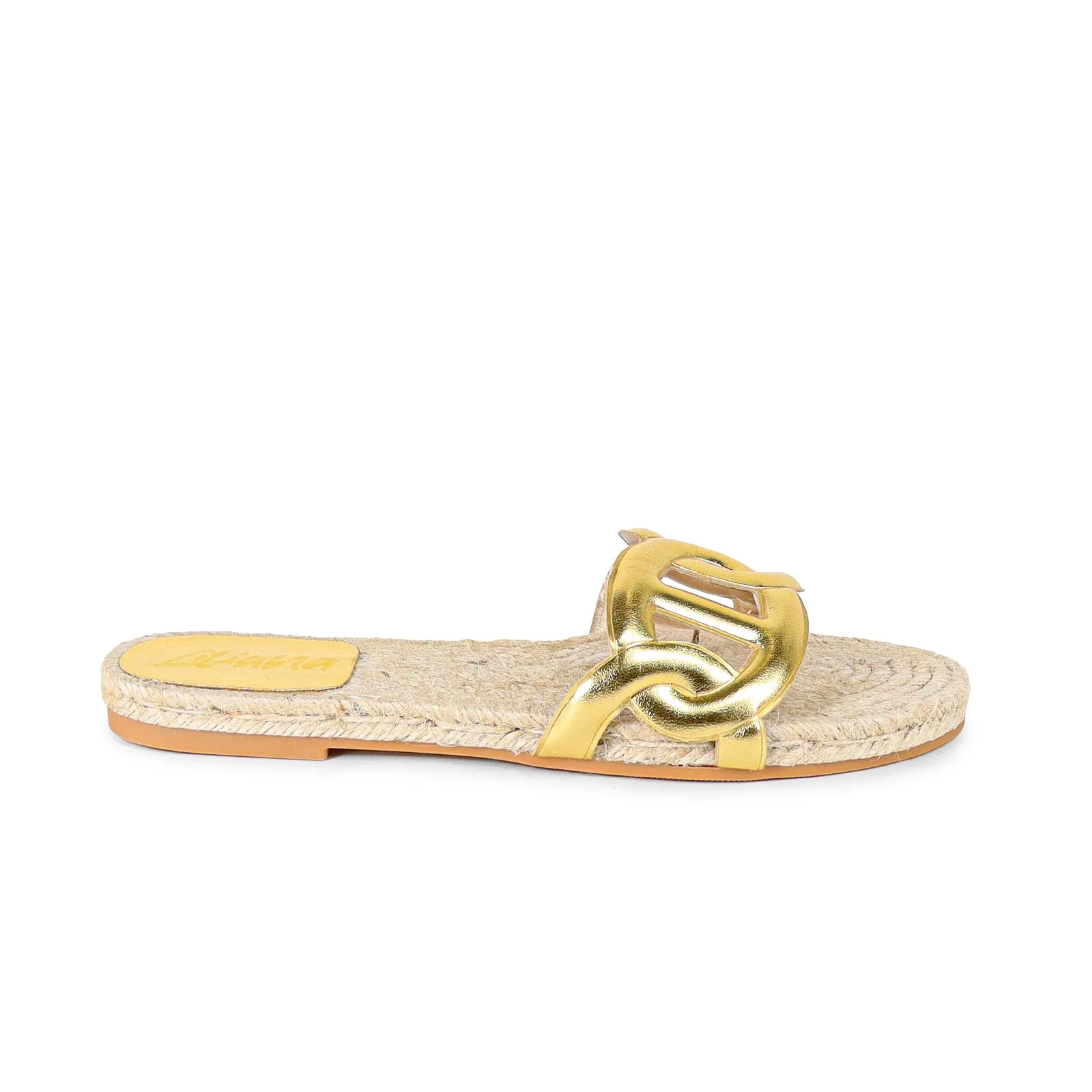 AILEEN-1 PU FOAM UPPER ESPADRILLE SANDAL - GOLD