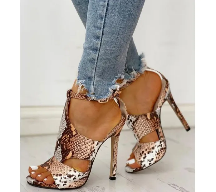 Amozae Women Pumps Snake Wedding Shoes Sandals Summer Low Heel Shoes PU  Gladiator Luxury Shoes Women Designers Zapatos De Mujer