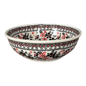 Bowl, Round, 8.5" in "Duet in Black & Red" by Manufaktura | M135S-DPCC