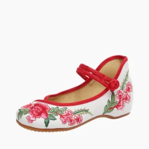 Buckle Strap, Round Toe : Ballet Flats