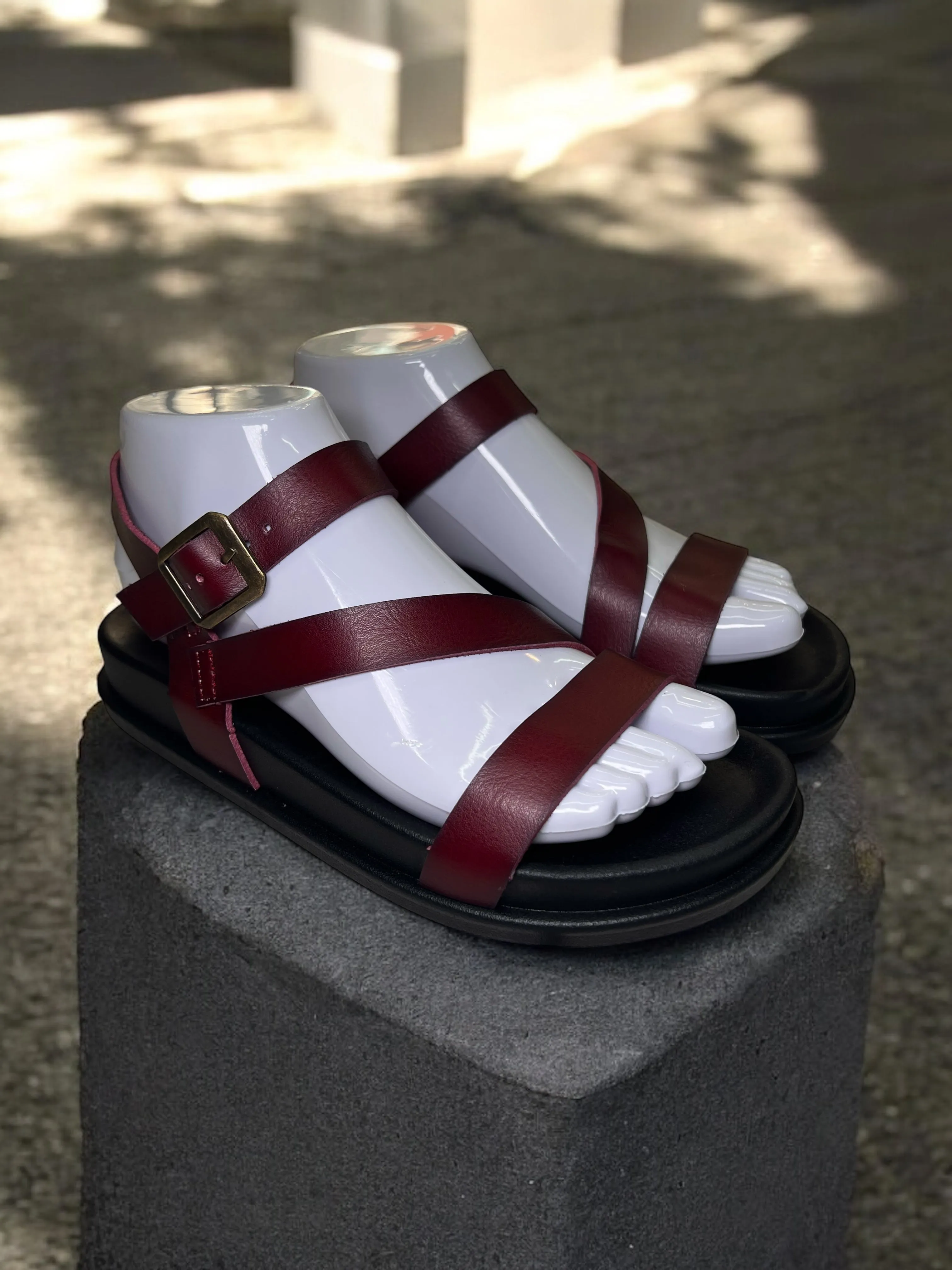 Classic Chestnut Strappy Sandals W25-152