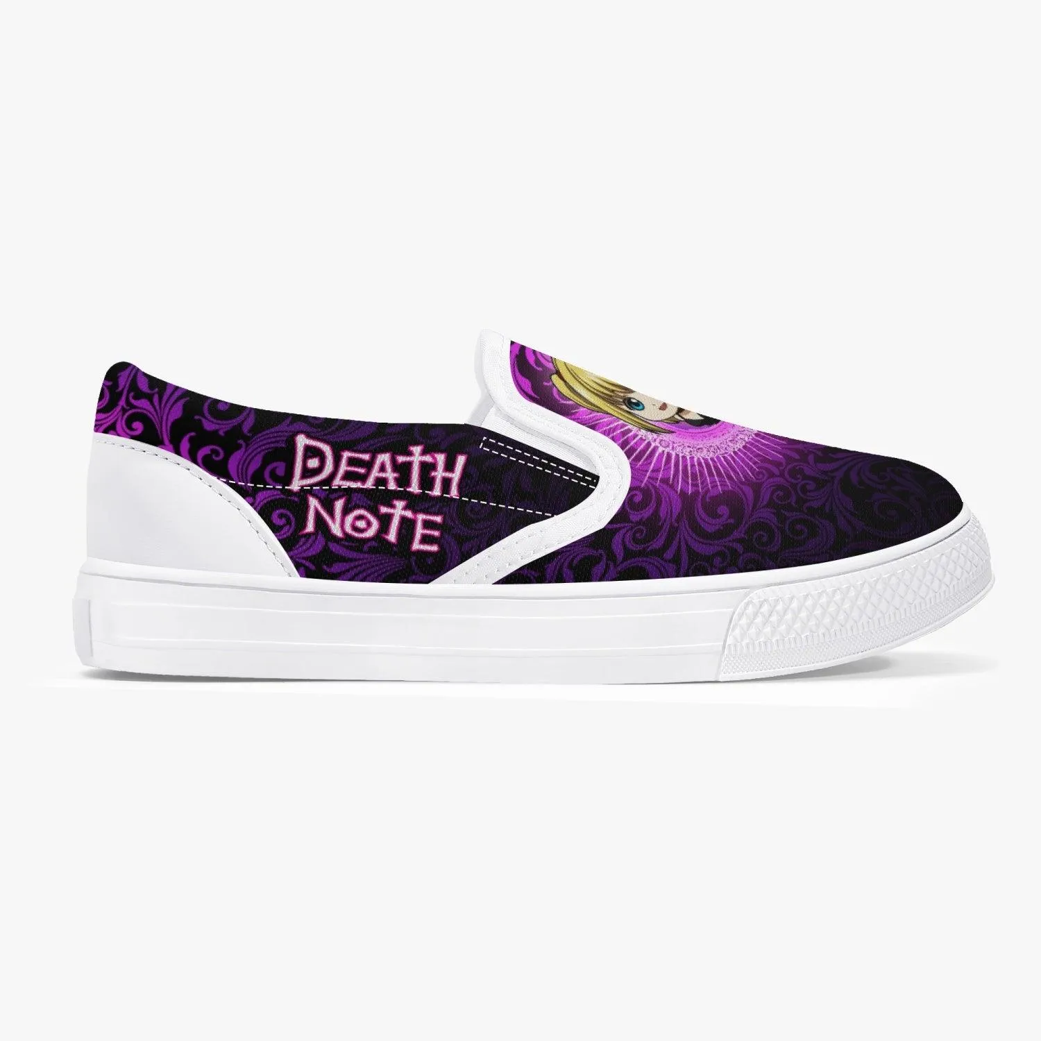 Death Note Misa Purple Kids Slip Ons Anime Shoes