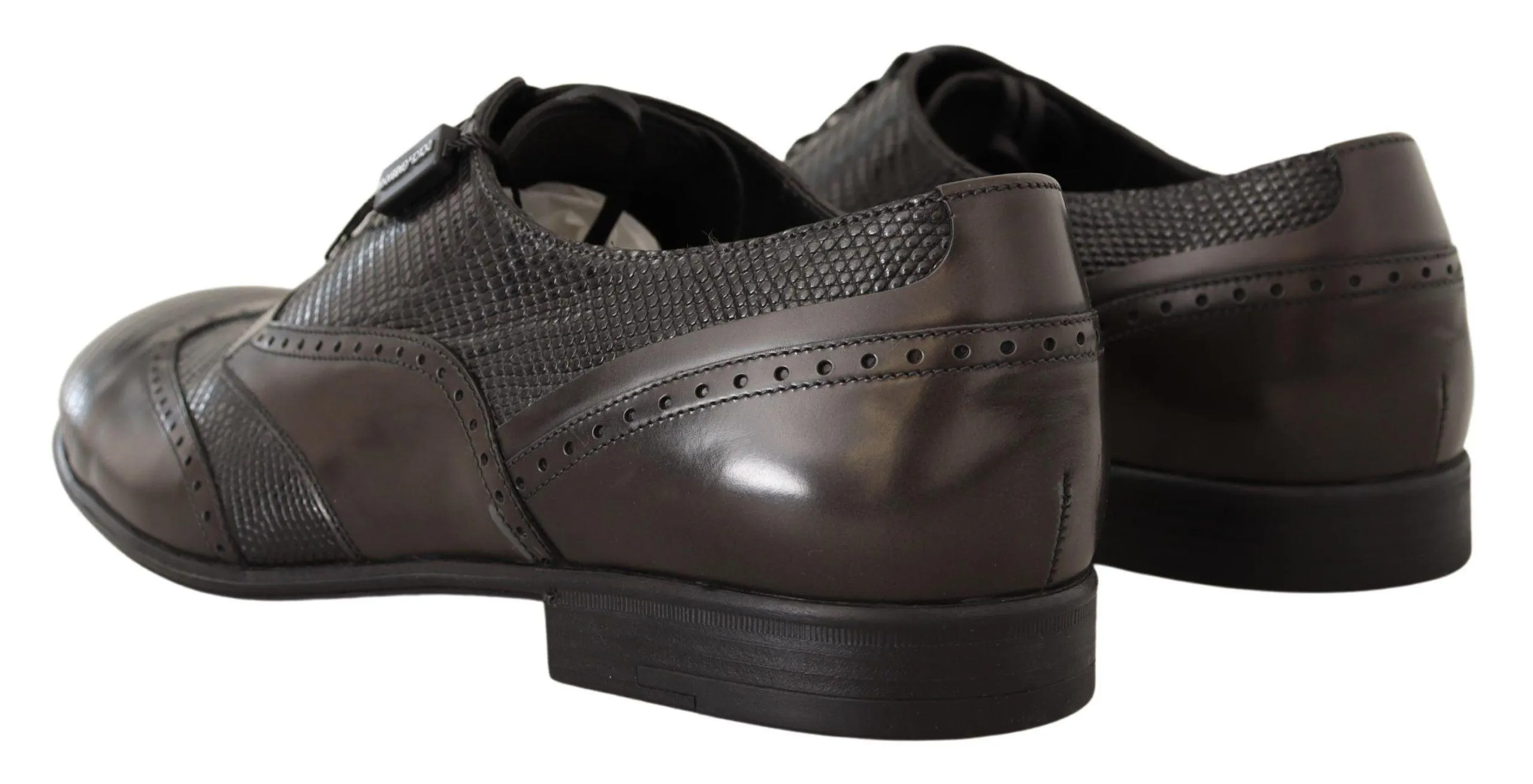 Dolce & Gabbana Elegant Brown Lizard Leather Oxford Sko