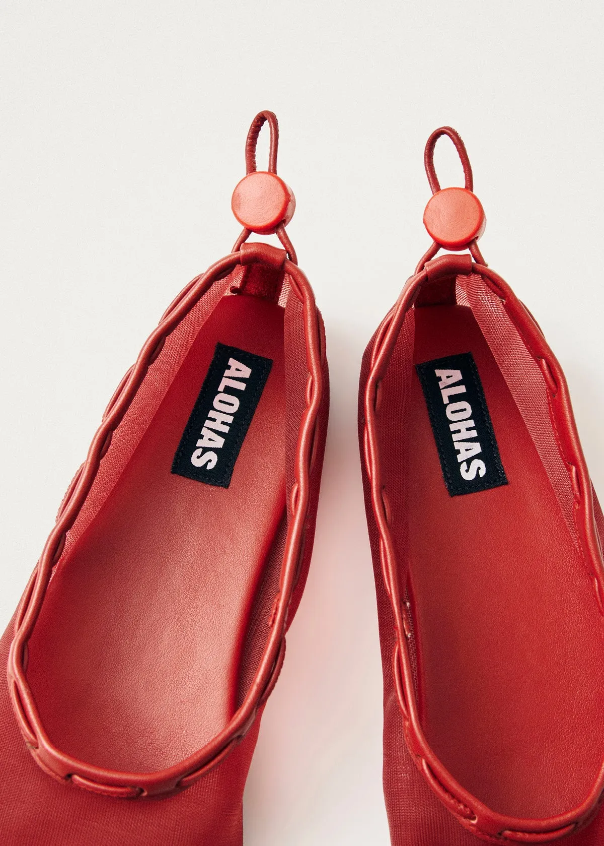 Gill Mesh Red Ballet Flats