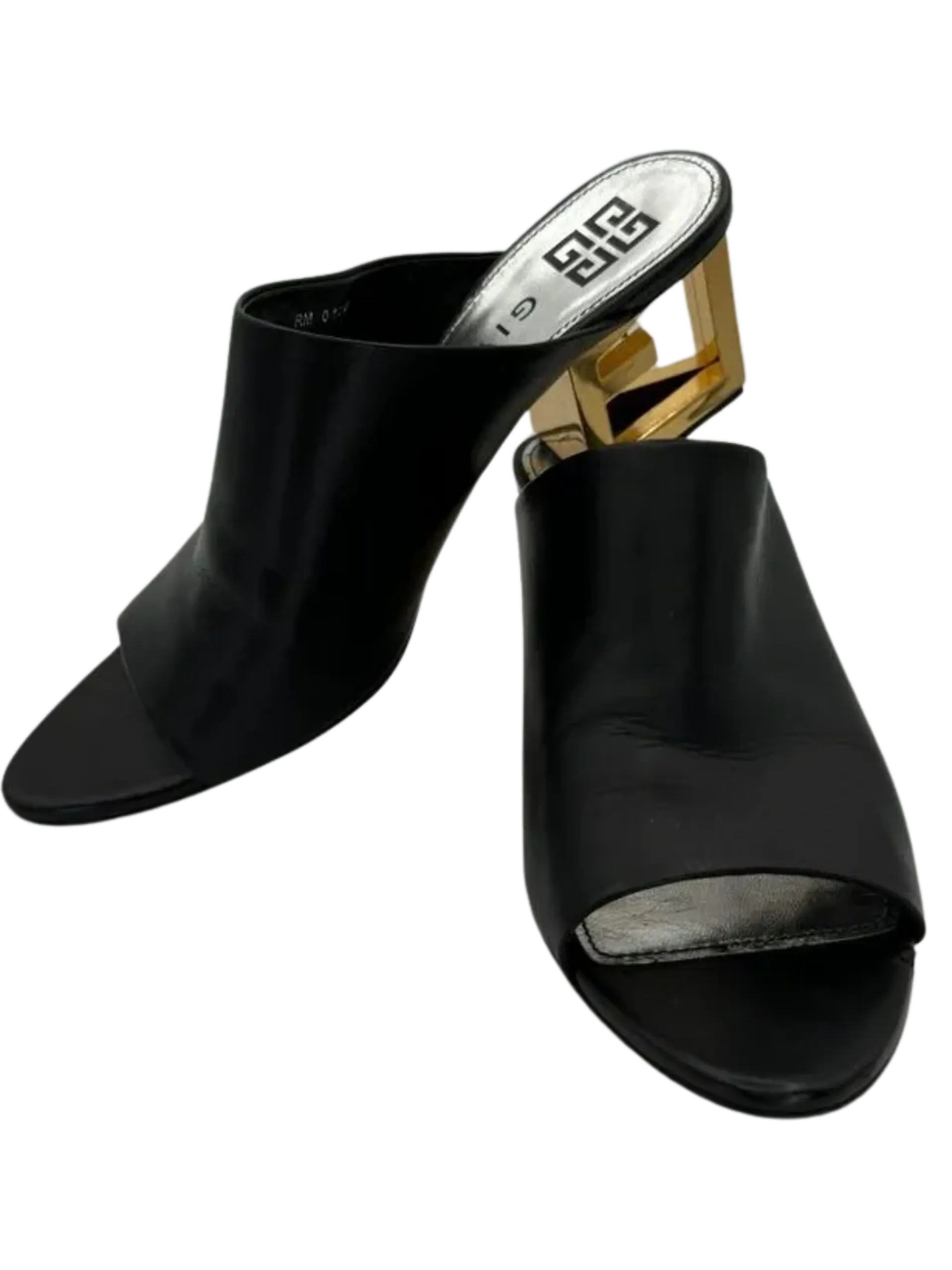 Givenchy Logo-Heel Leather Mules