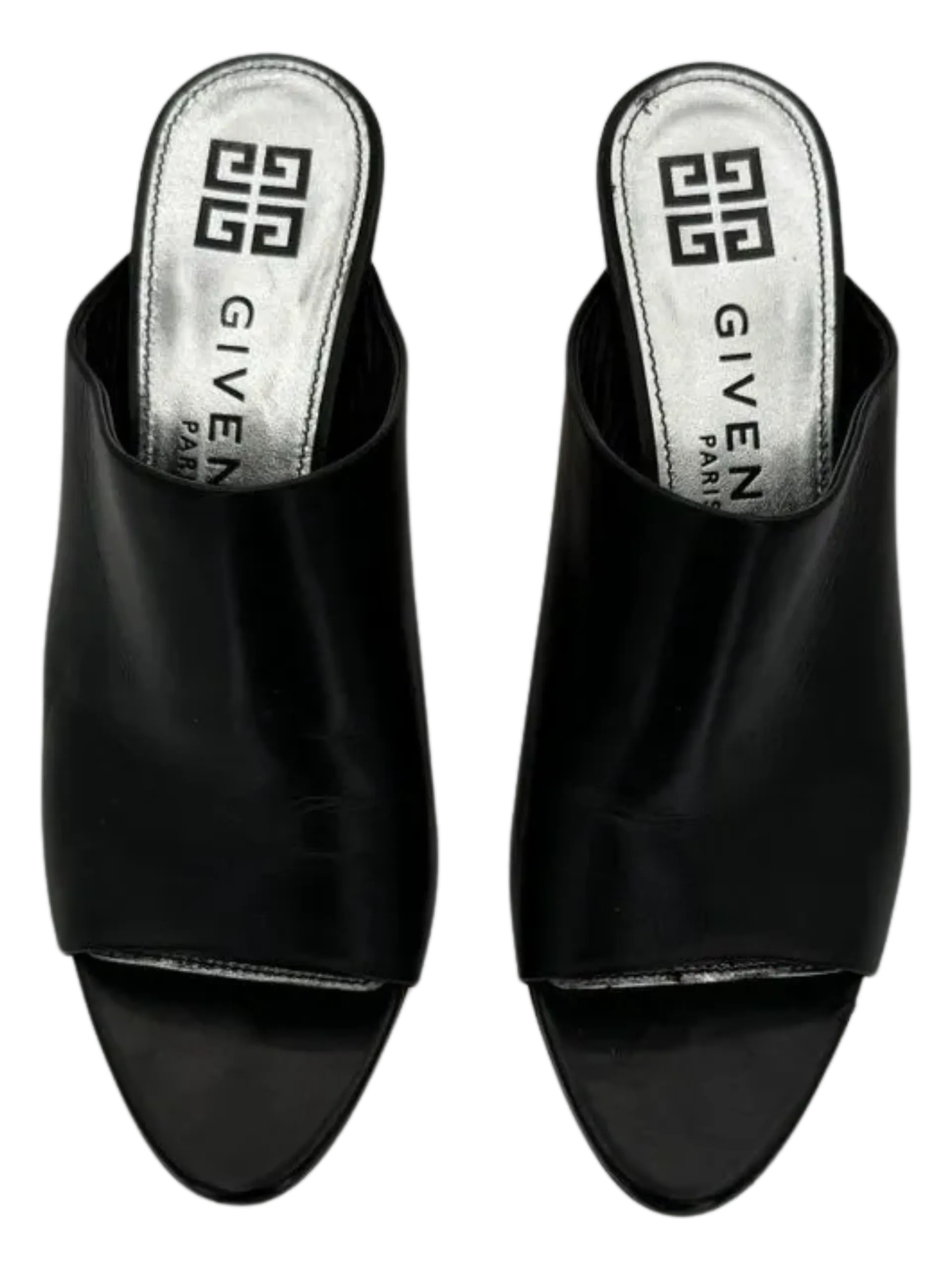 Givenchy Logo-Heel Leather Mules