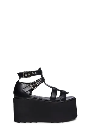 Just Peachy Platform Sandals - Black