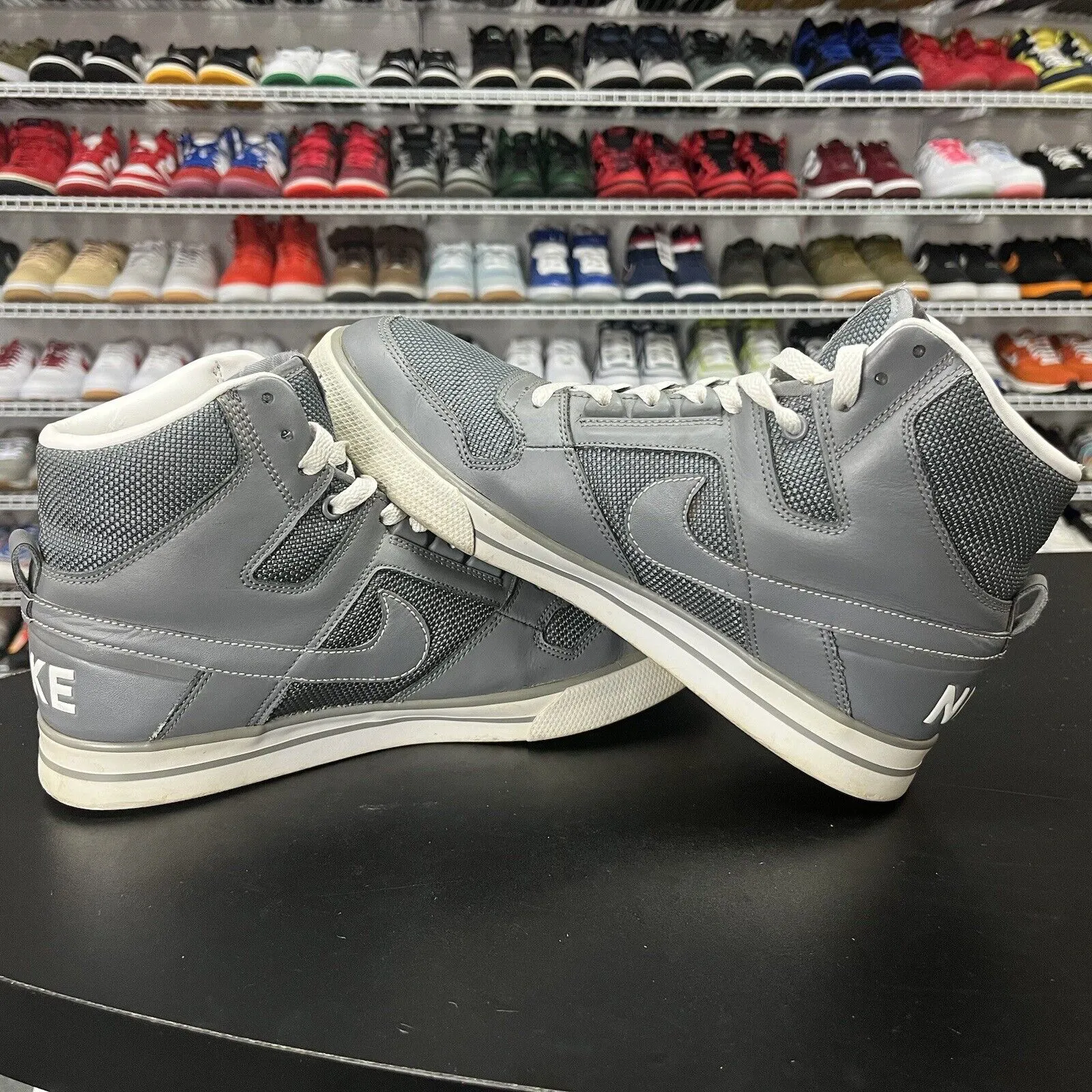 Nike Delta Force Men's Gray Leather High Top Athletic Sneakers Shoes Size 9