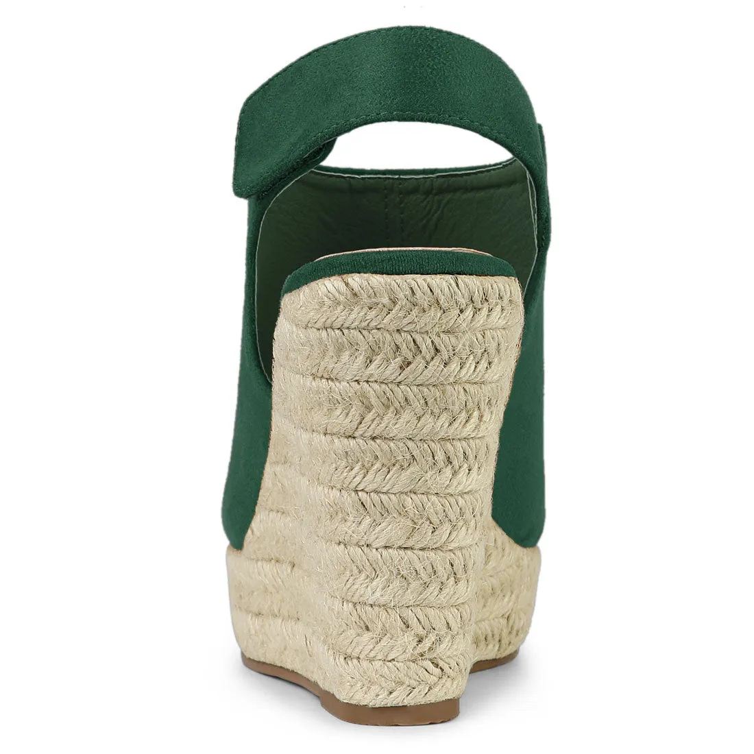 Open Toe Espadrille Platform Wedge Heel Slingback Sandals