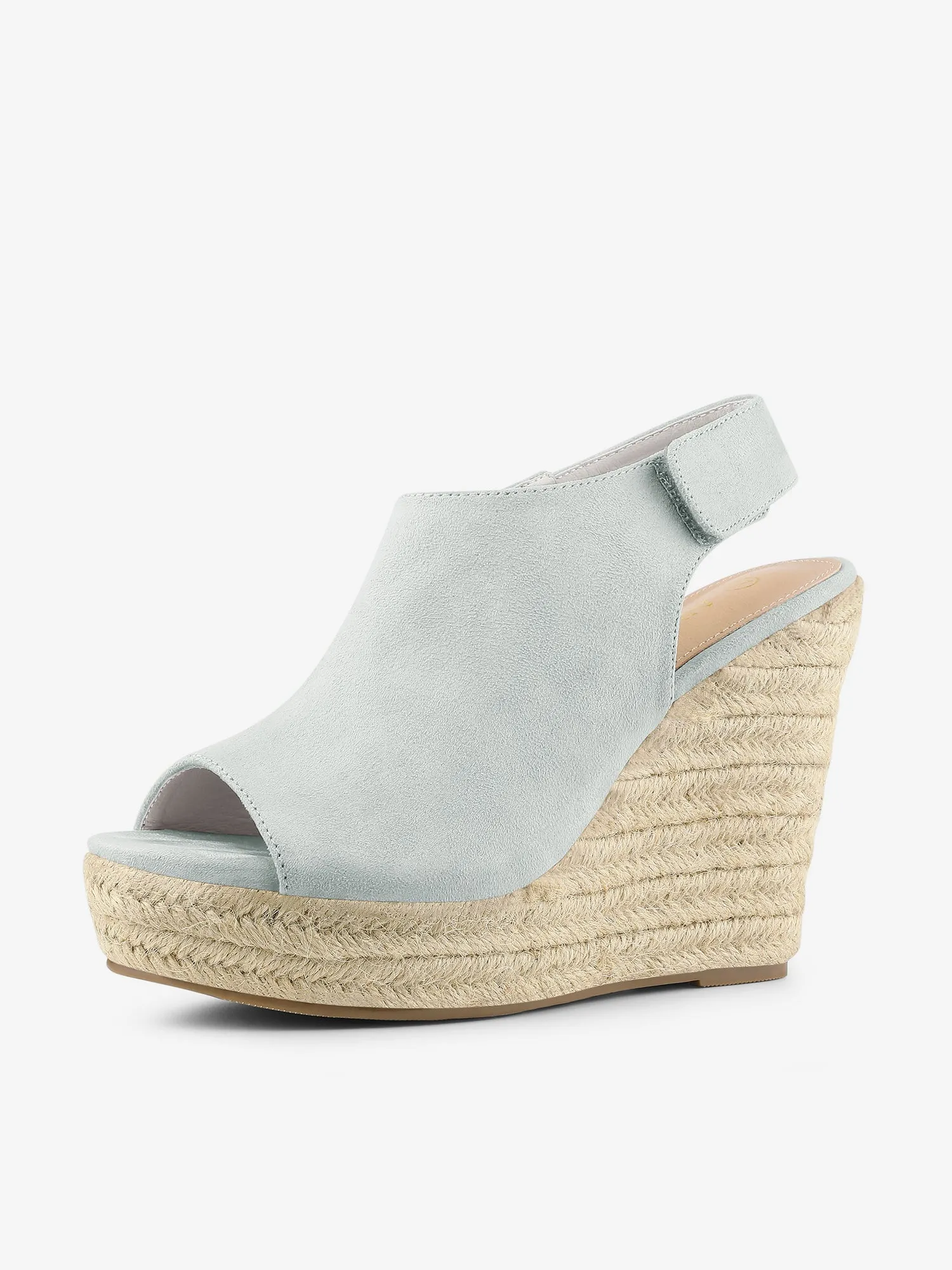 Open Toe Espadrille Platform Wedge Heel Slingback Sandals