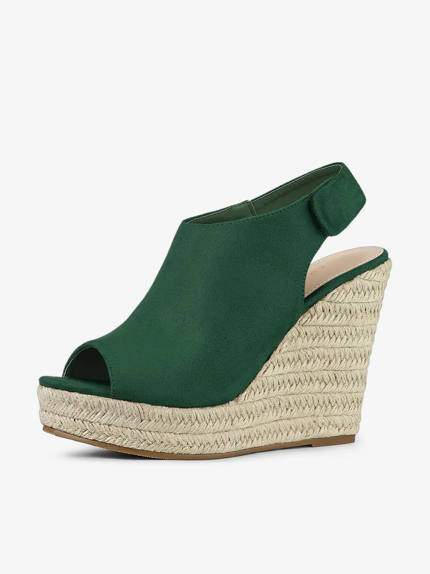 Open Toe Espadrille Platform Wedge Heel Slingback Sandals