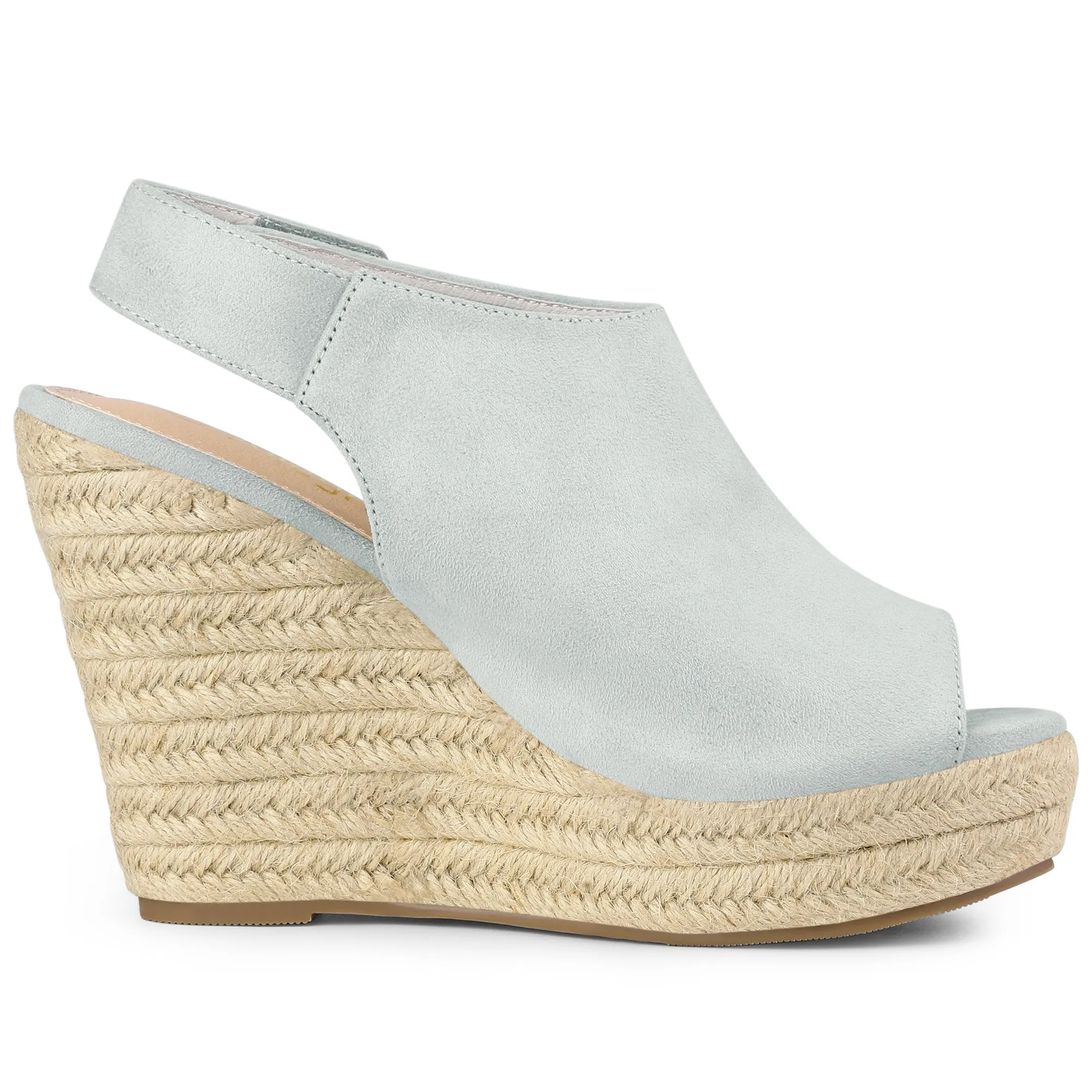 Open Toe Espadrille Platform Wedge Heel Slingback Sandals