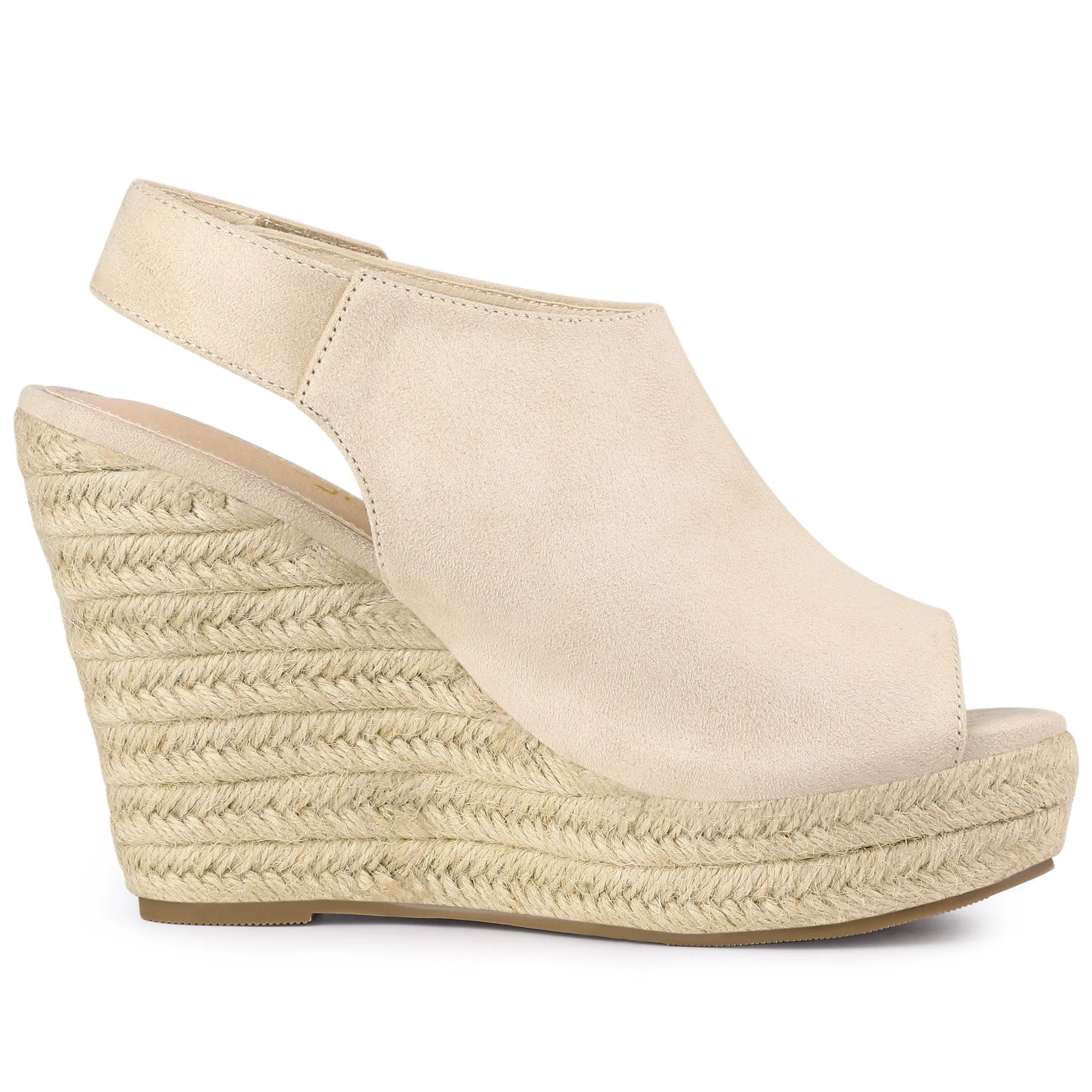Open Toe Espadrille Platform Wedge Heel Slingback Sandals