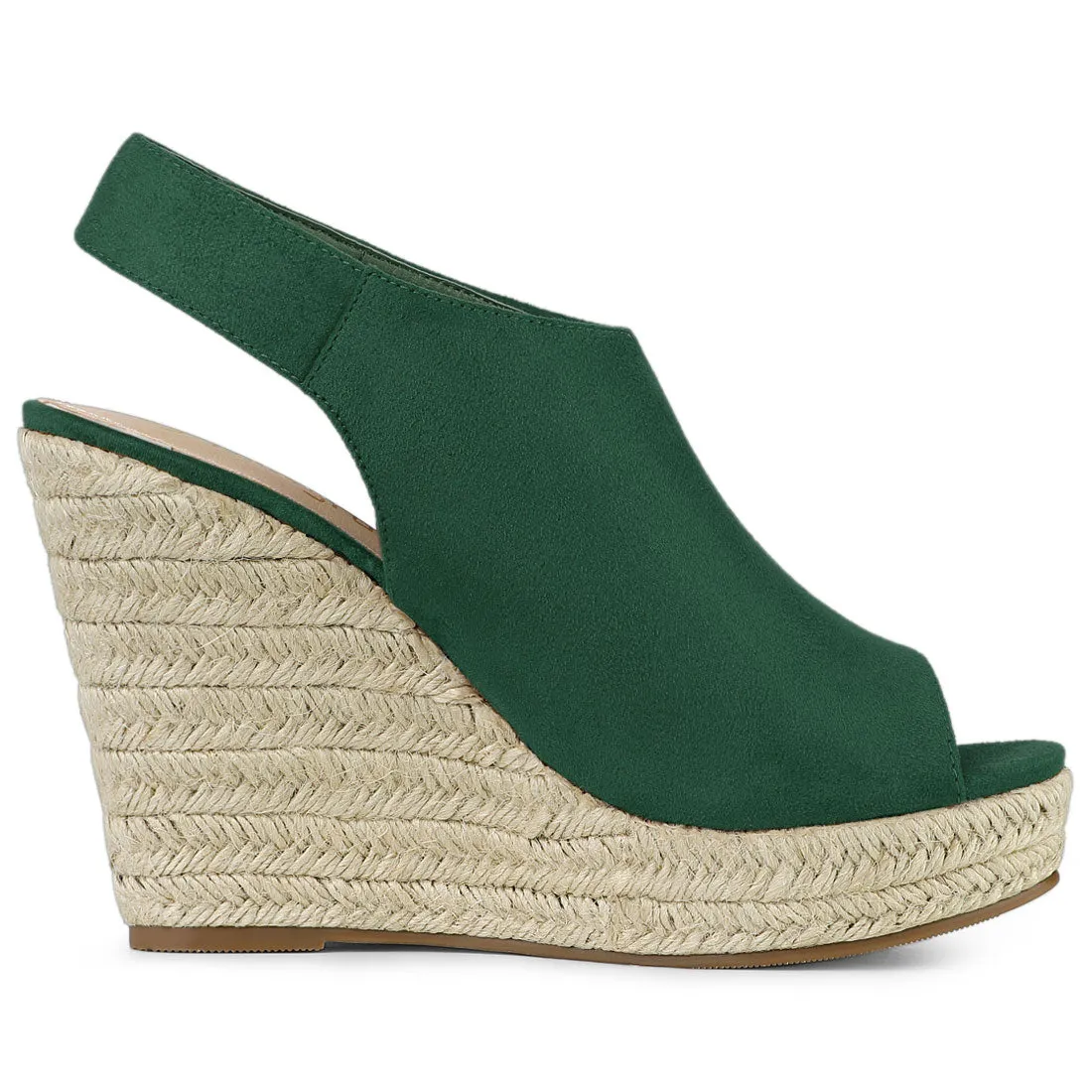 Open Toe Espadrille Platform Wedge Heel Slingback Sandals