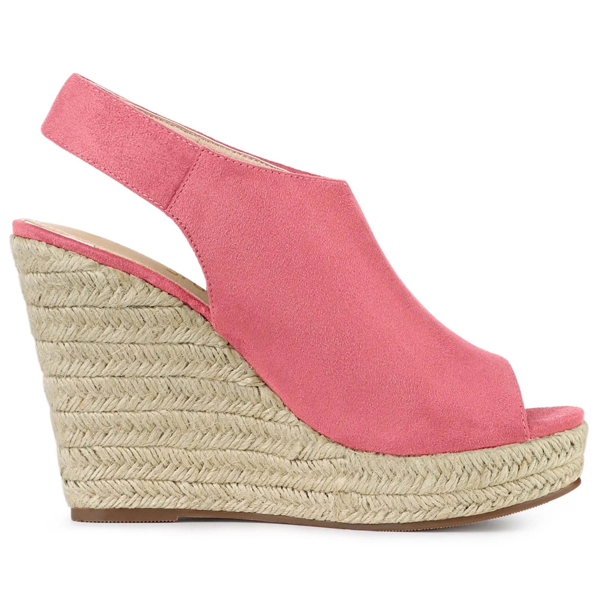 Open Toe Espadrille Platform Wedge Heel Slingback Sandals