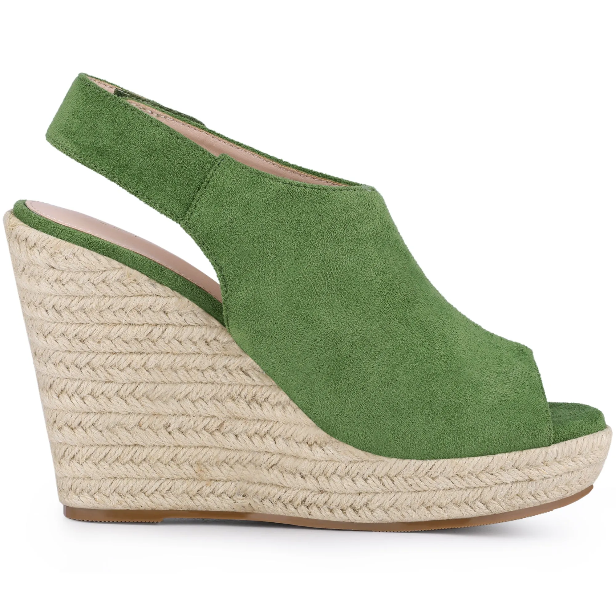 Open Toe Espadrille Platform Wedge Heel Slingback Sandals