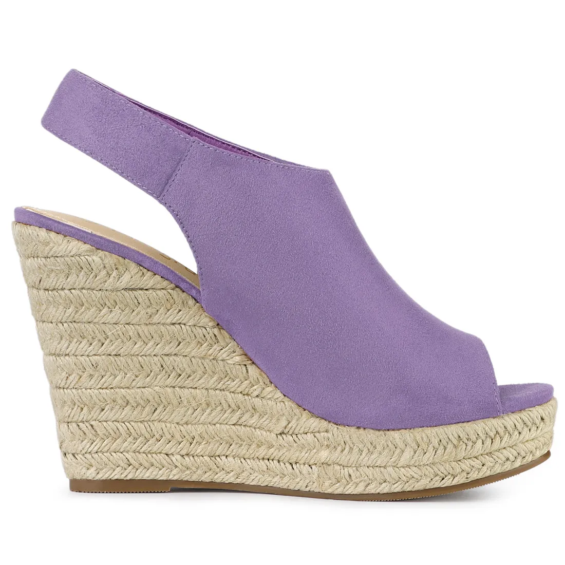 Open Toe Espadrille Platform Wedge Heel Slingback Sandals