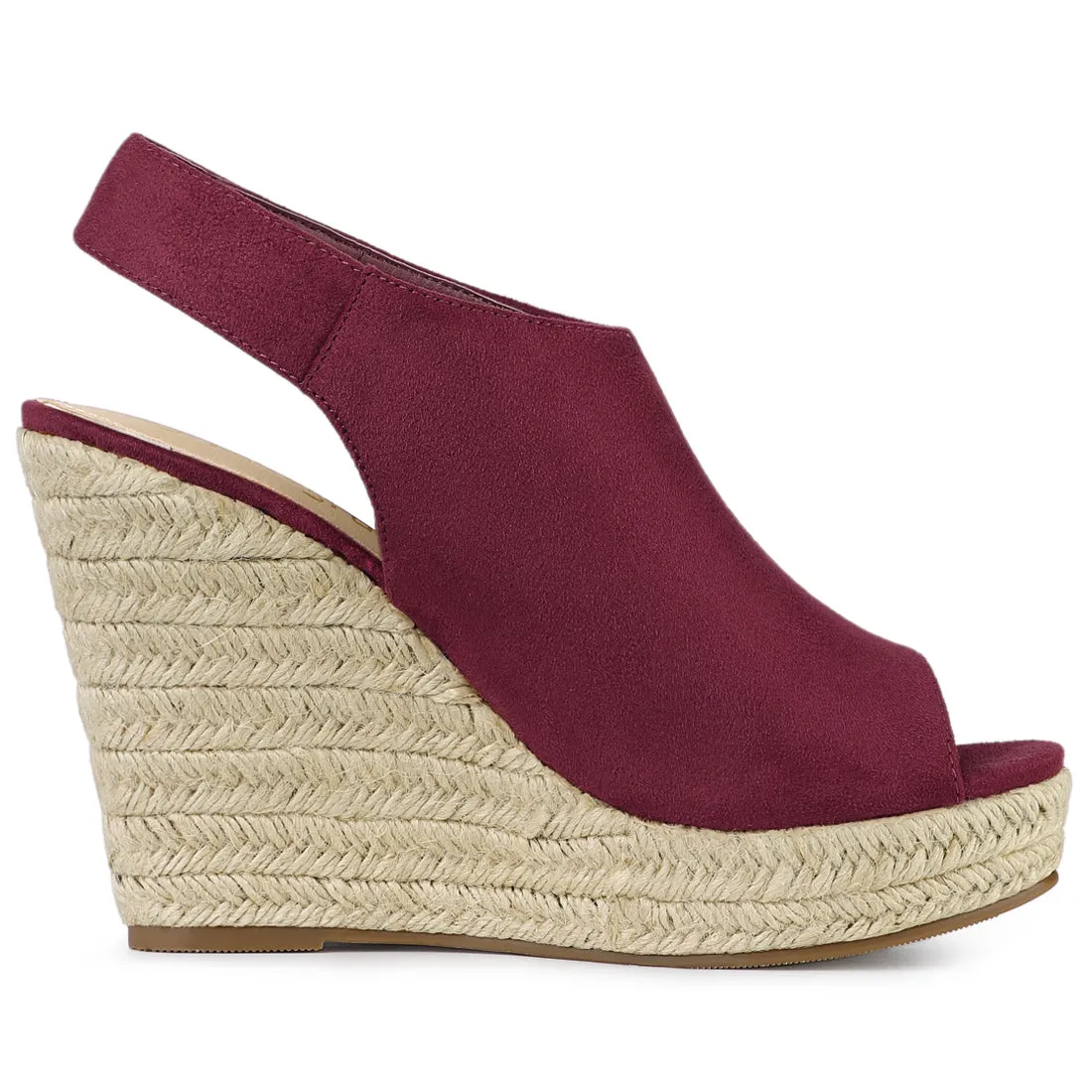 Open Toe Espadrille Platform Wedge Heel Slingback Sandals