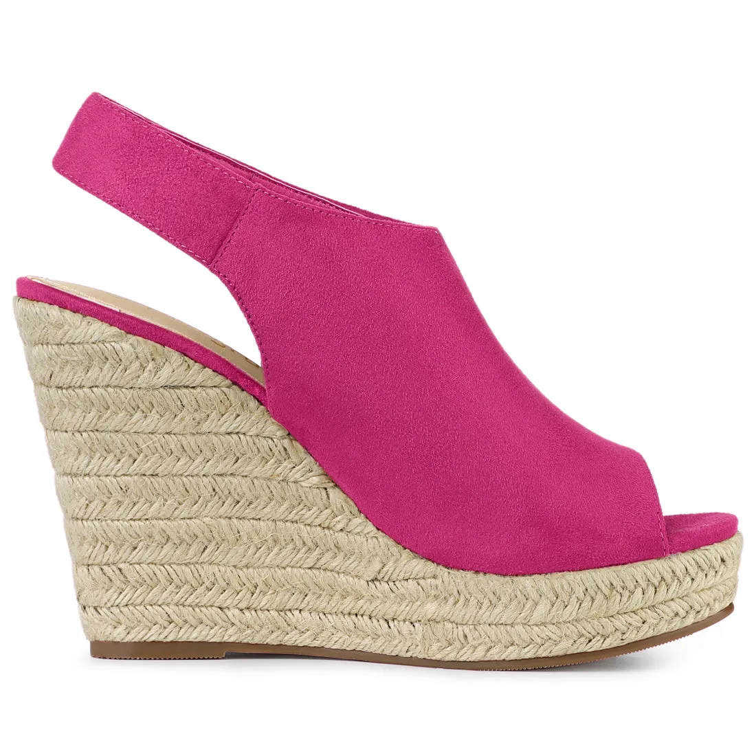 Open Toe Espadrille Platform Wedge Heel Slingback Sandals