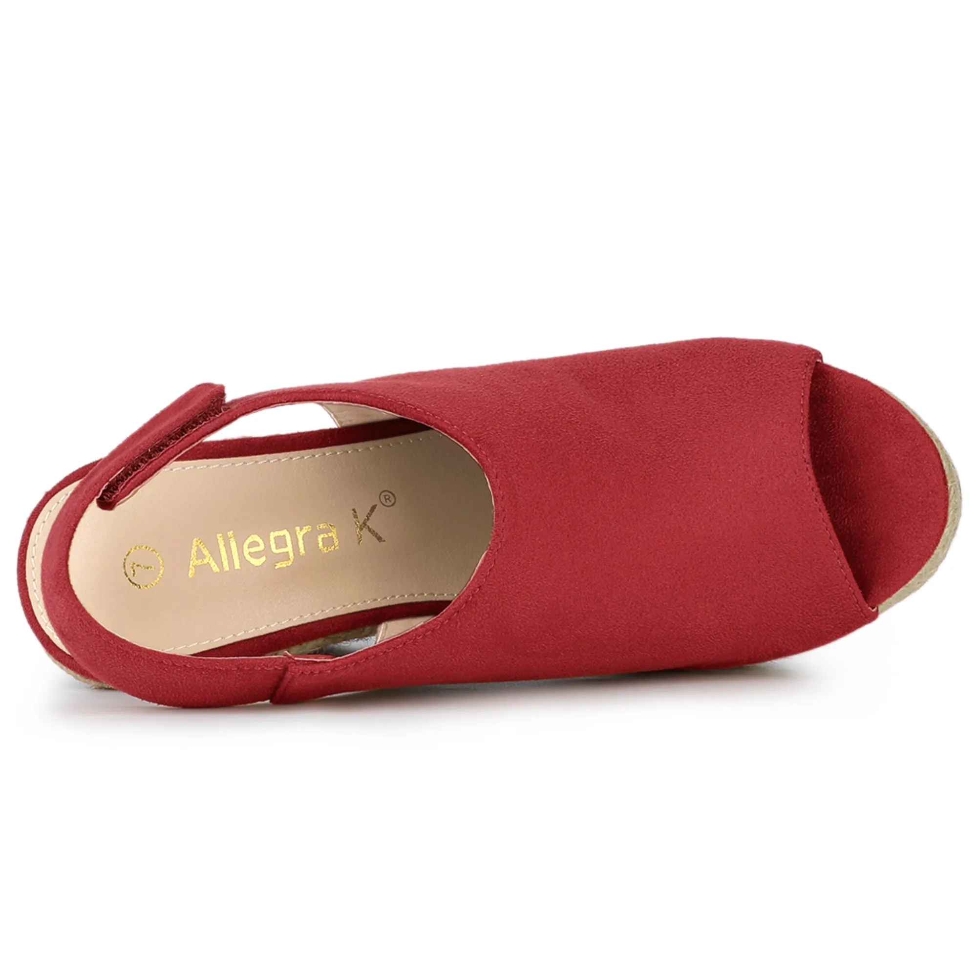 Open Toe Espadrille Platform Wedge Heel Slingback Sandals