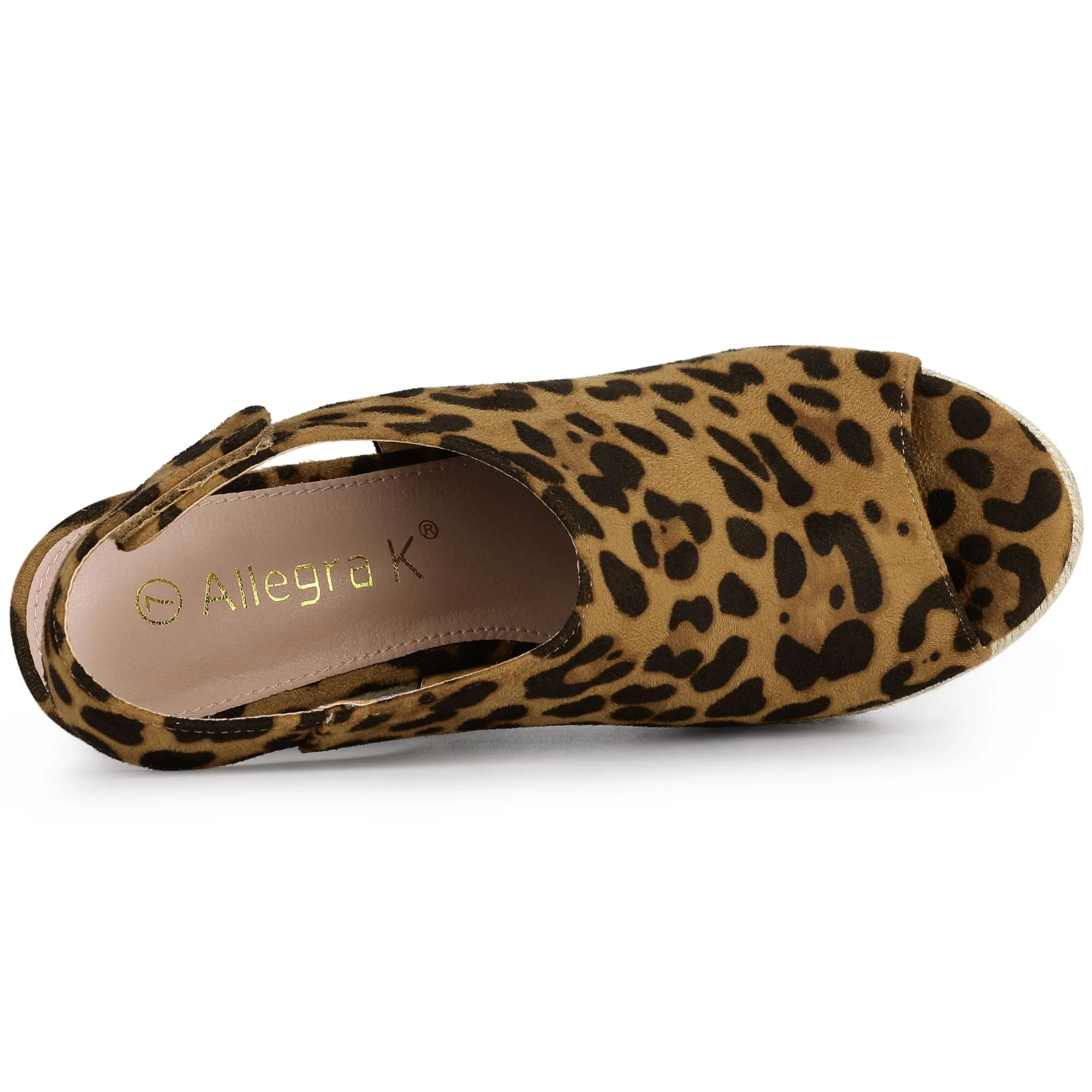 Open Toe Espadrille Platform Wedge Heel Slingback Sandals