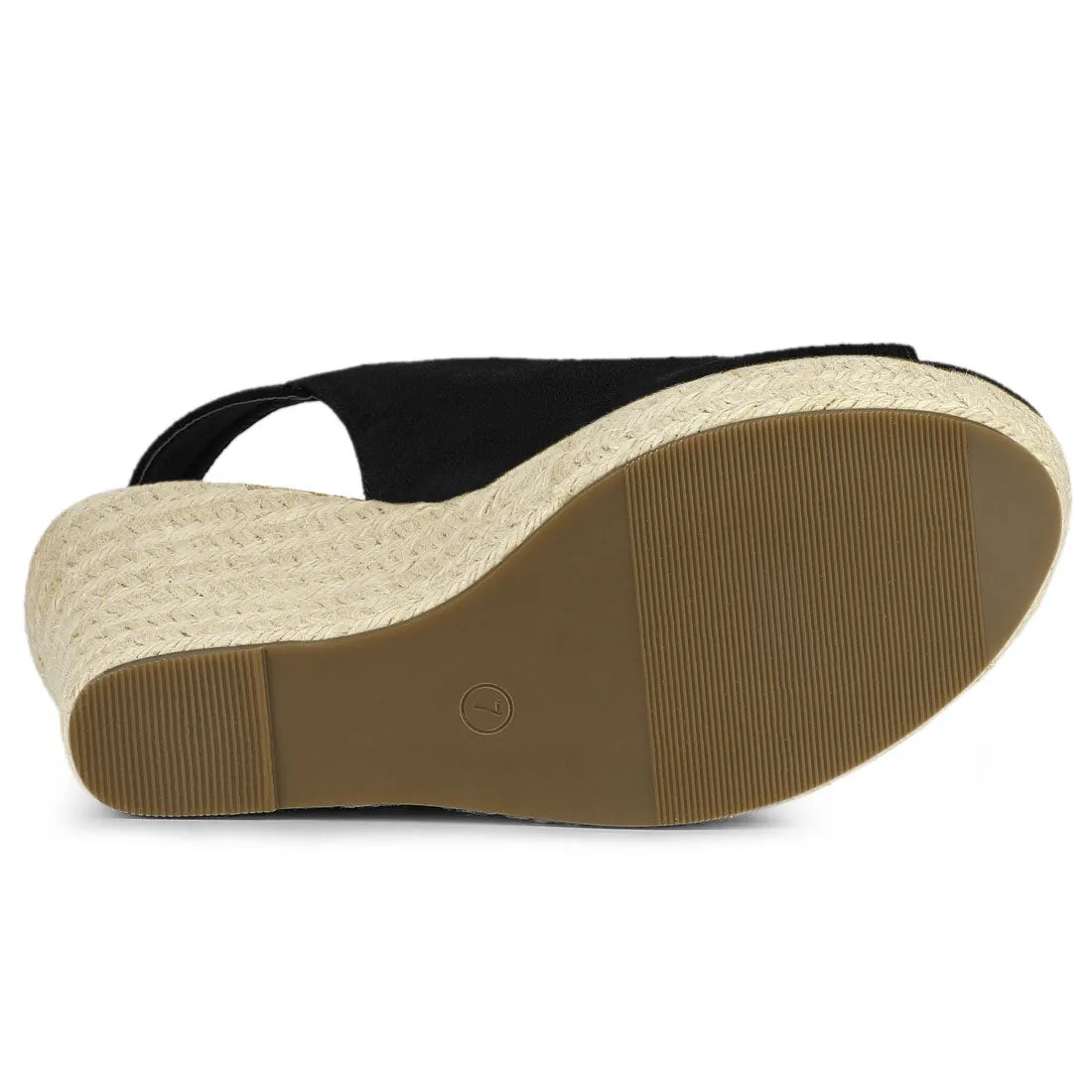 Open Toe Espadrille Platform Wedge Heel Slingback Sandals