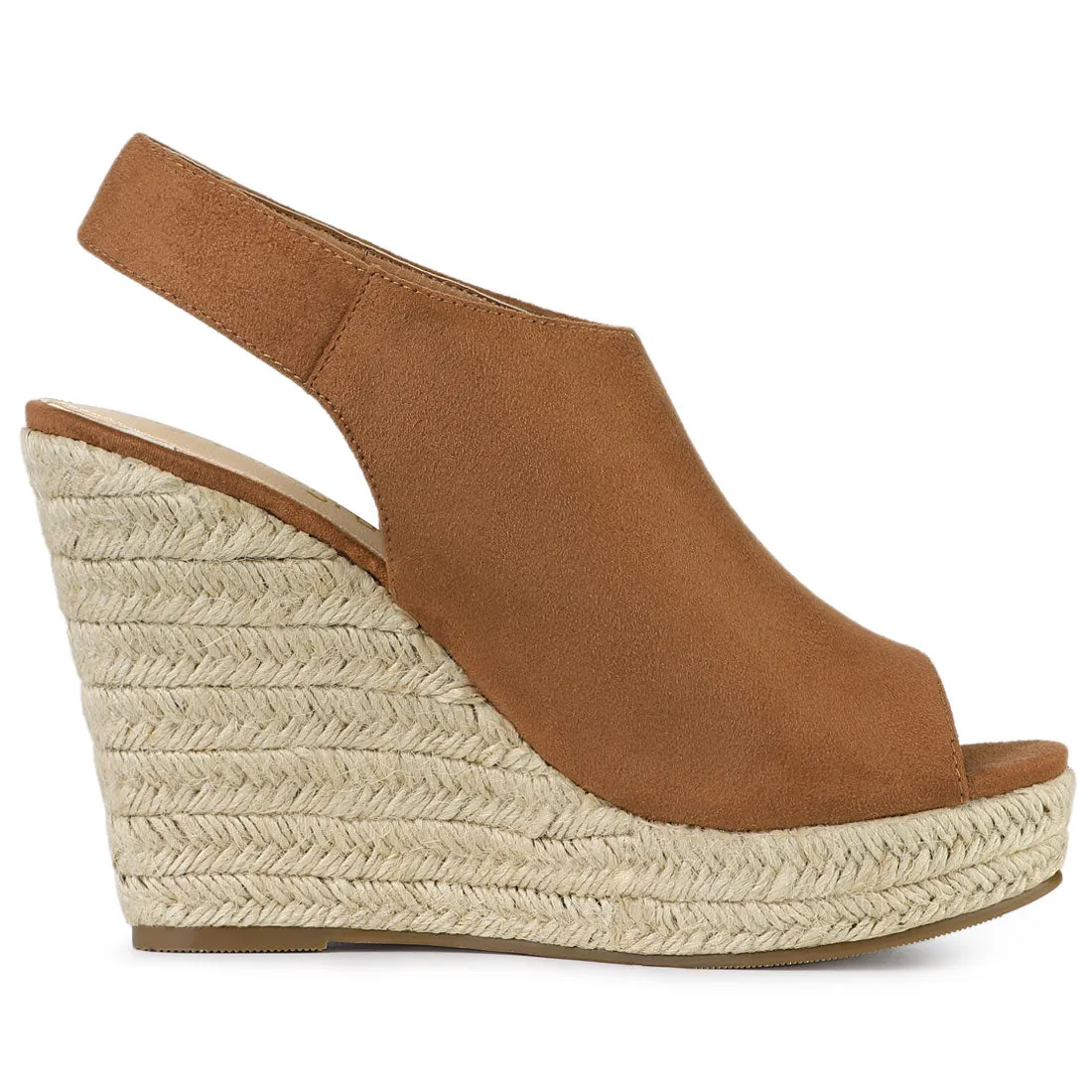 Open Toe Espadrille Platform Wedge Heel Slingback Sandals