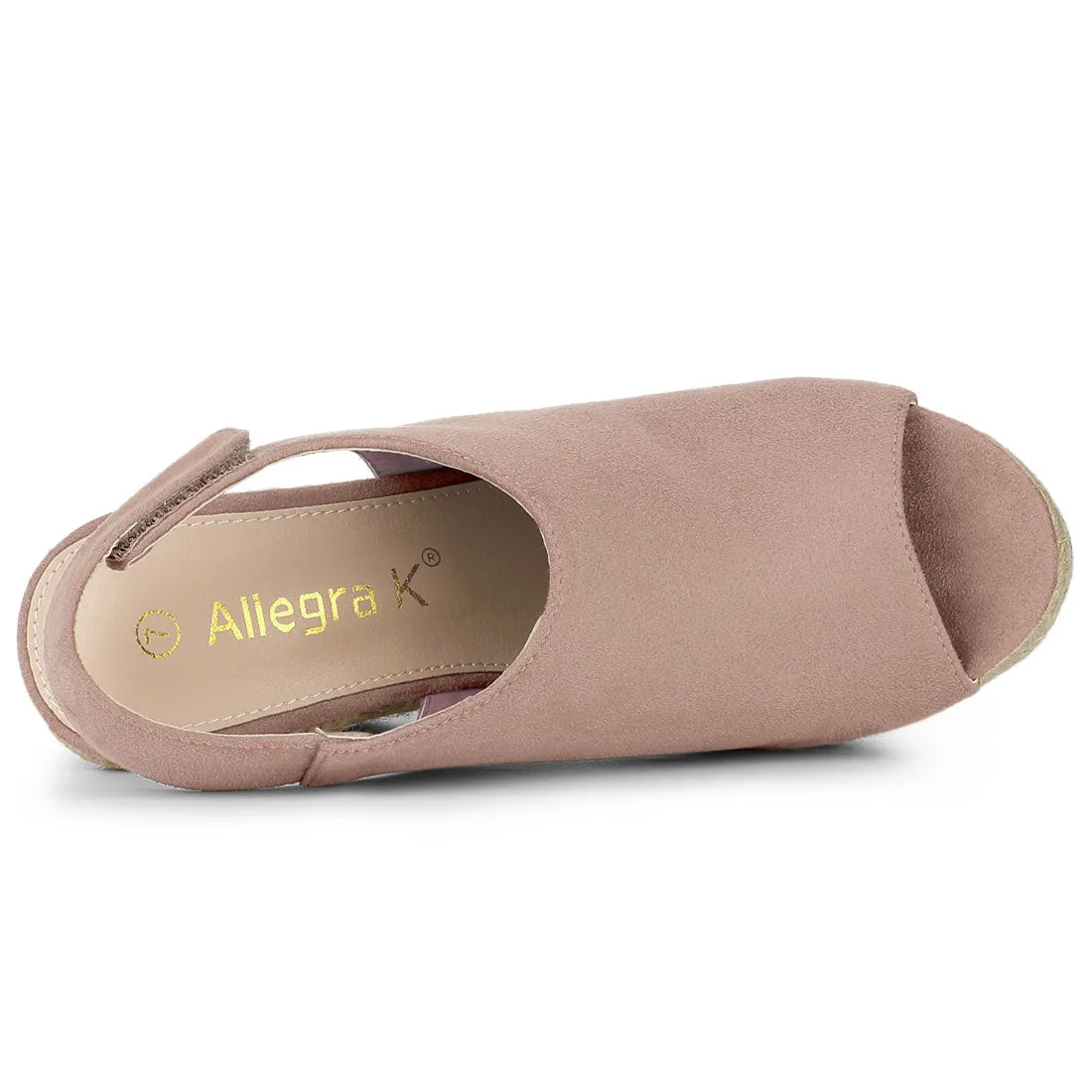 Open Toe Espadrille Platform Wedge Heel Slingback Sandals
