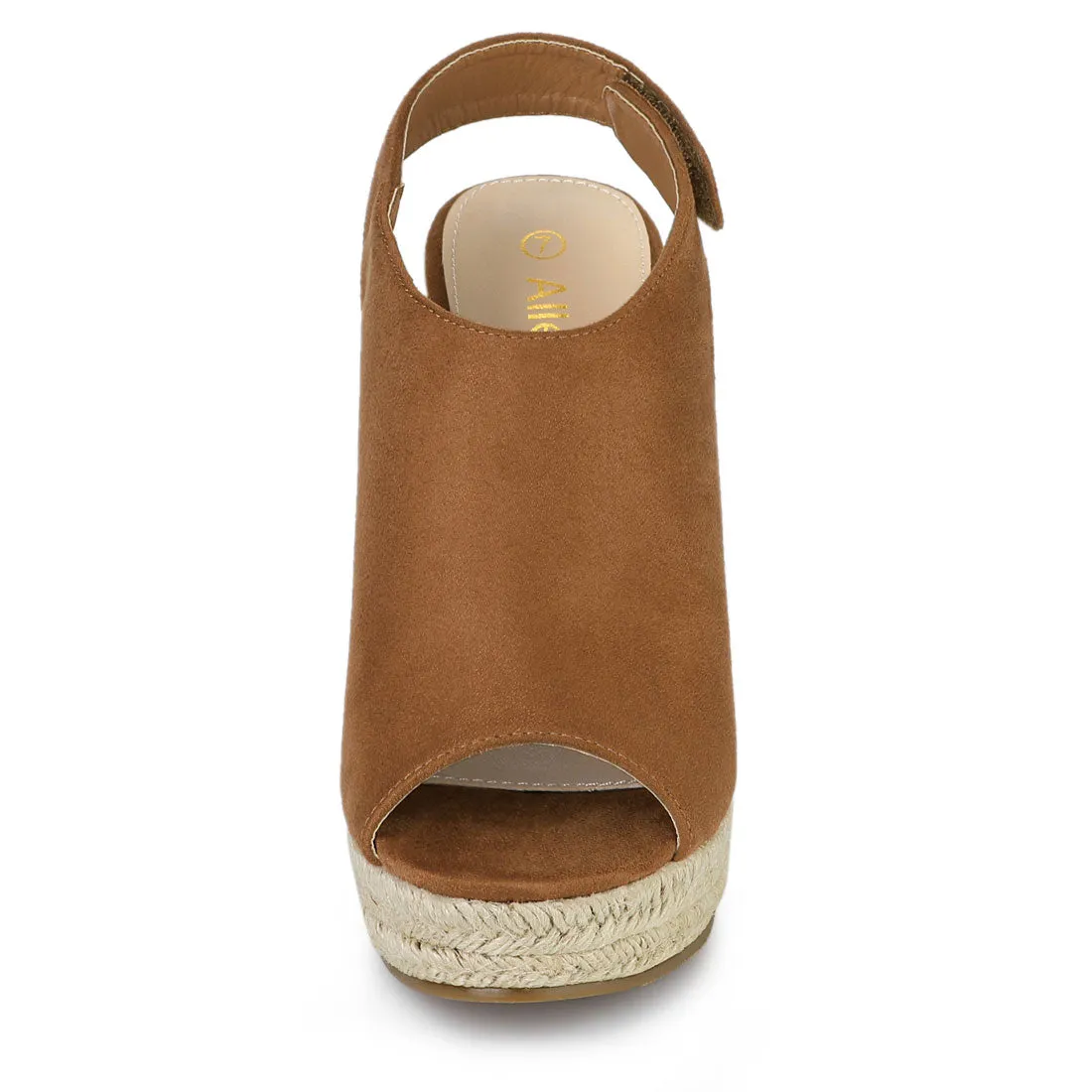 Open Toe Espadrille Platform Wedge Heel Slingback Sandals