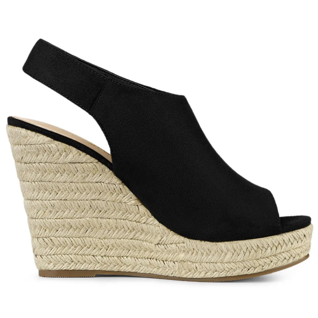 Open Toe Espadrille Platform Wedge Heel Slingback Sandals