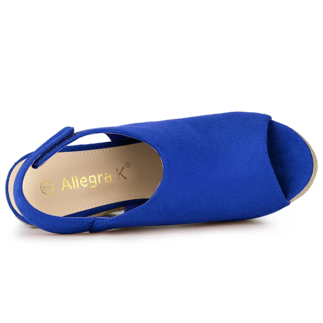 Open Toe Espadrille Platform Wedge Heel Slingback Sandals