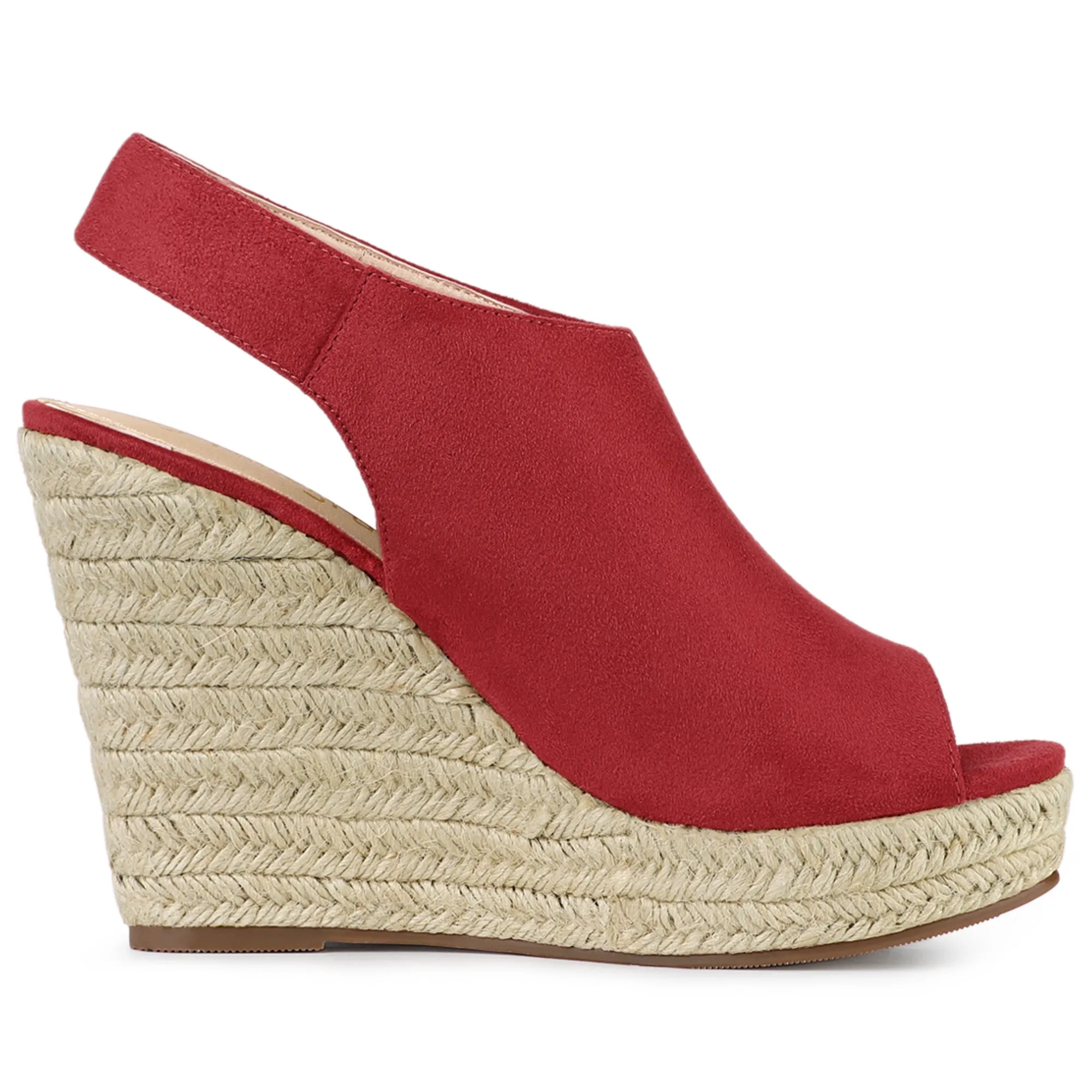 Open Toe Espadrille Platform Wedge Heel Slingback Sandals