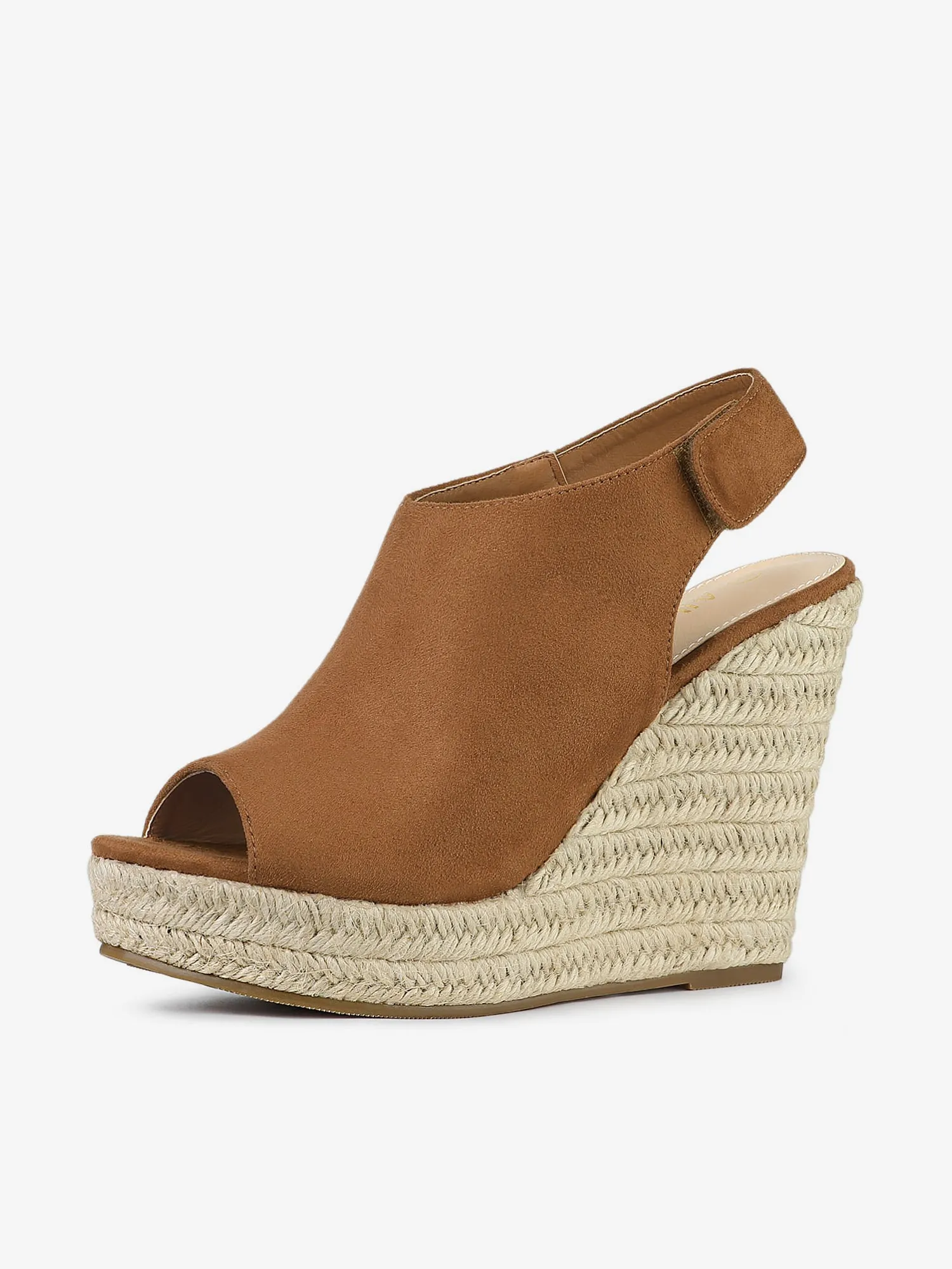 Open Toe Espadrille Platform Wedge Heel Slingback Sandals
