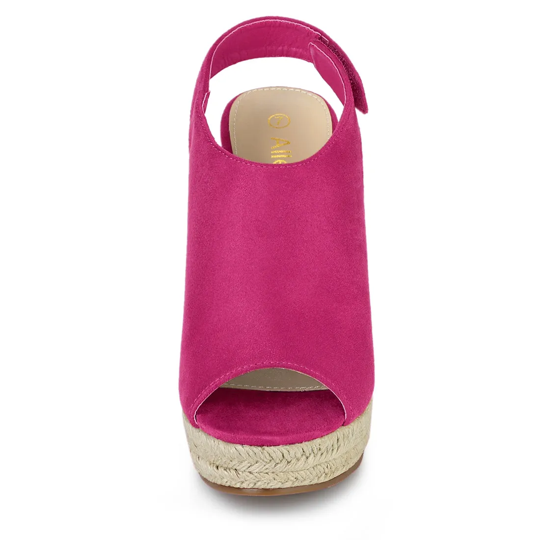 Open Toe Espadrille Platform Wedge Heel Slingback Sandals