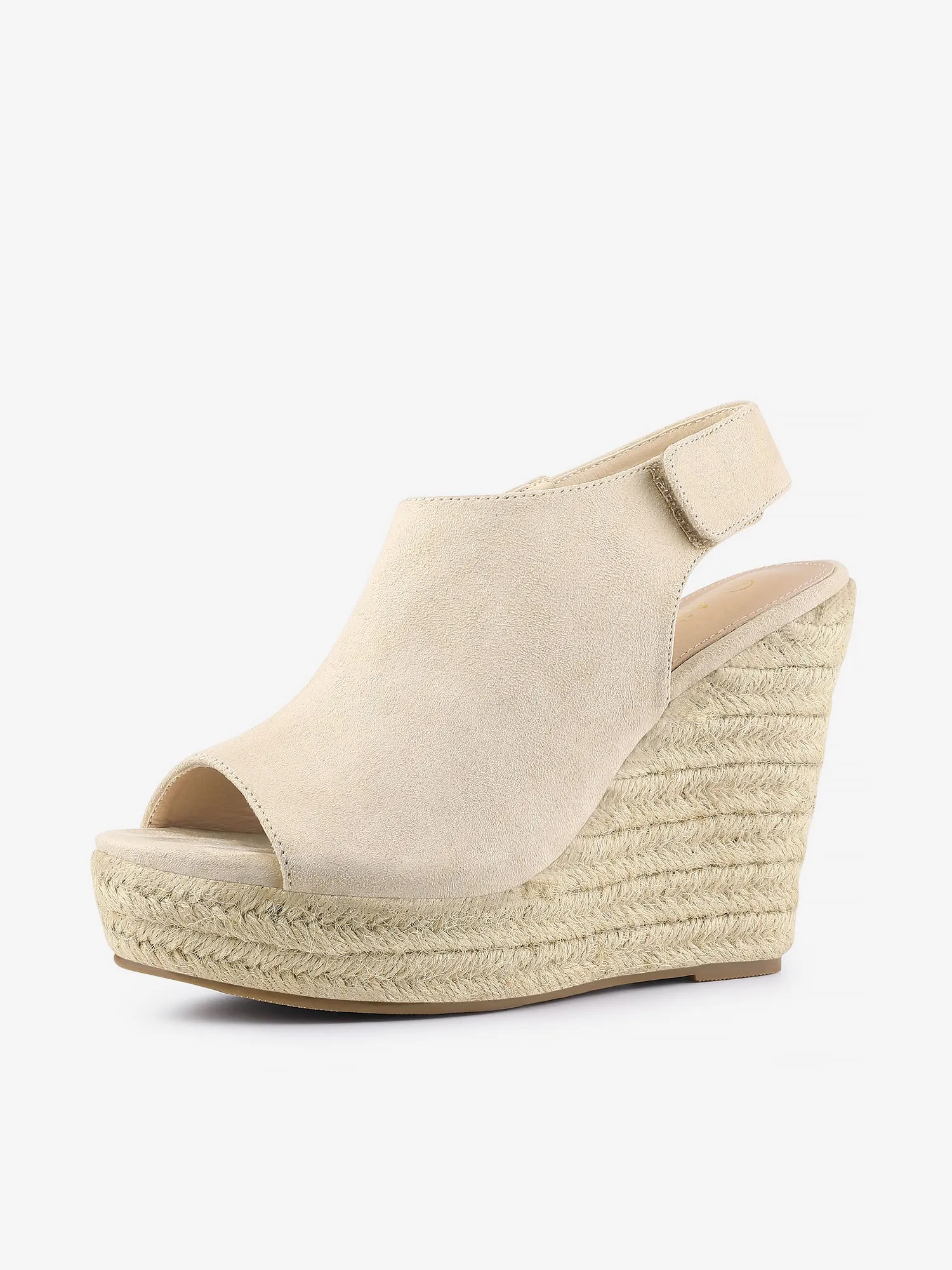 Open Toe Espadrille Platform Wedge Heel Slingback Sandals