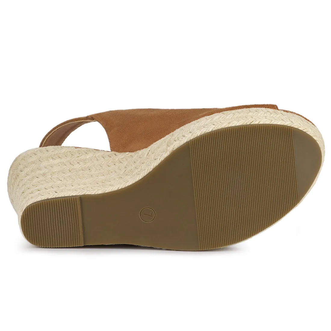 Open Toe Espadrille Platform Wedge Heel Slingback Sandals