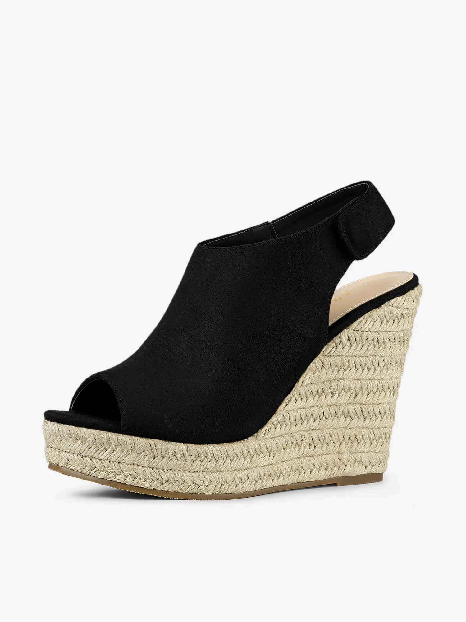 Open Toe Espadrille Platform Wedge Heel Slingback Sandals