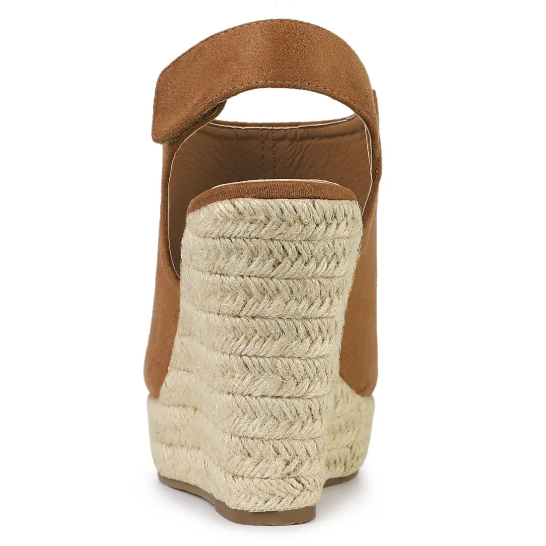 Open Toe Espadrille Platform Wedge Heel Slingback Sandals