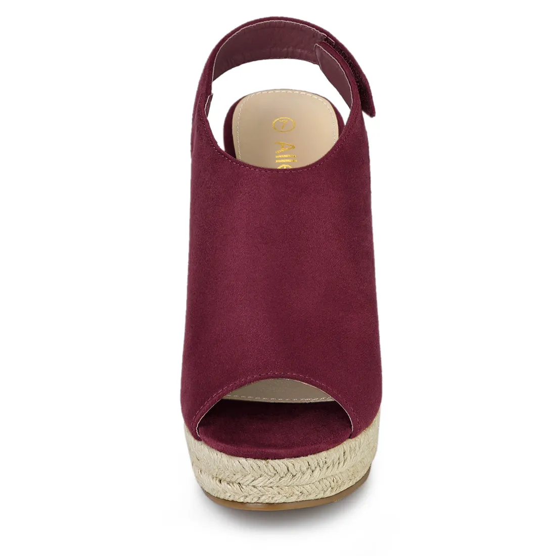 Open Toe Espadrille Platform Wedge Heel Slingback Sandals