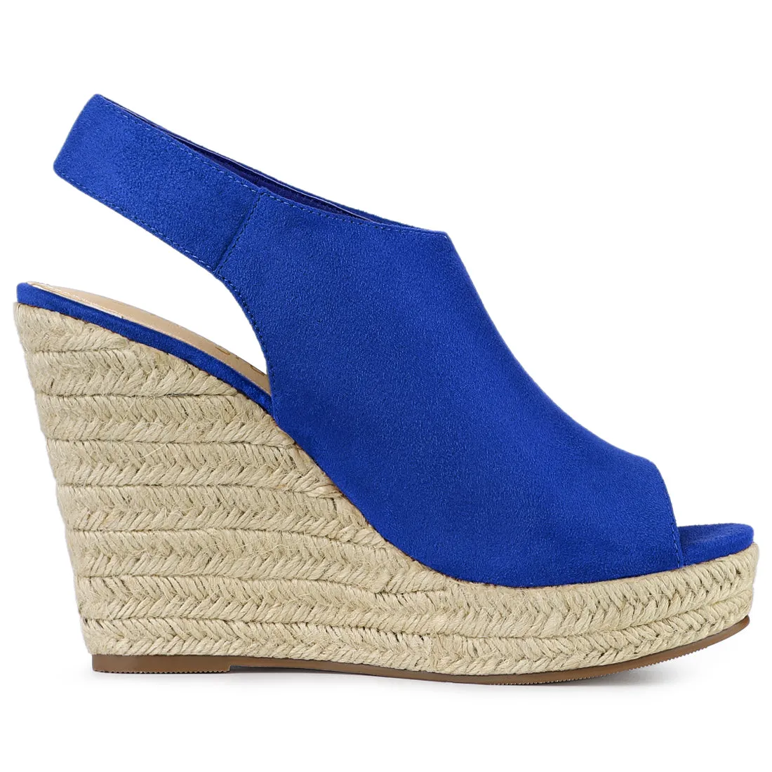 Open Toe Espadrille Platform Wedge Heel Slingback Sandals