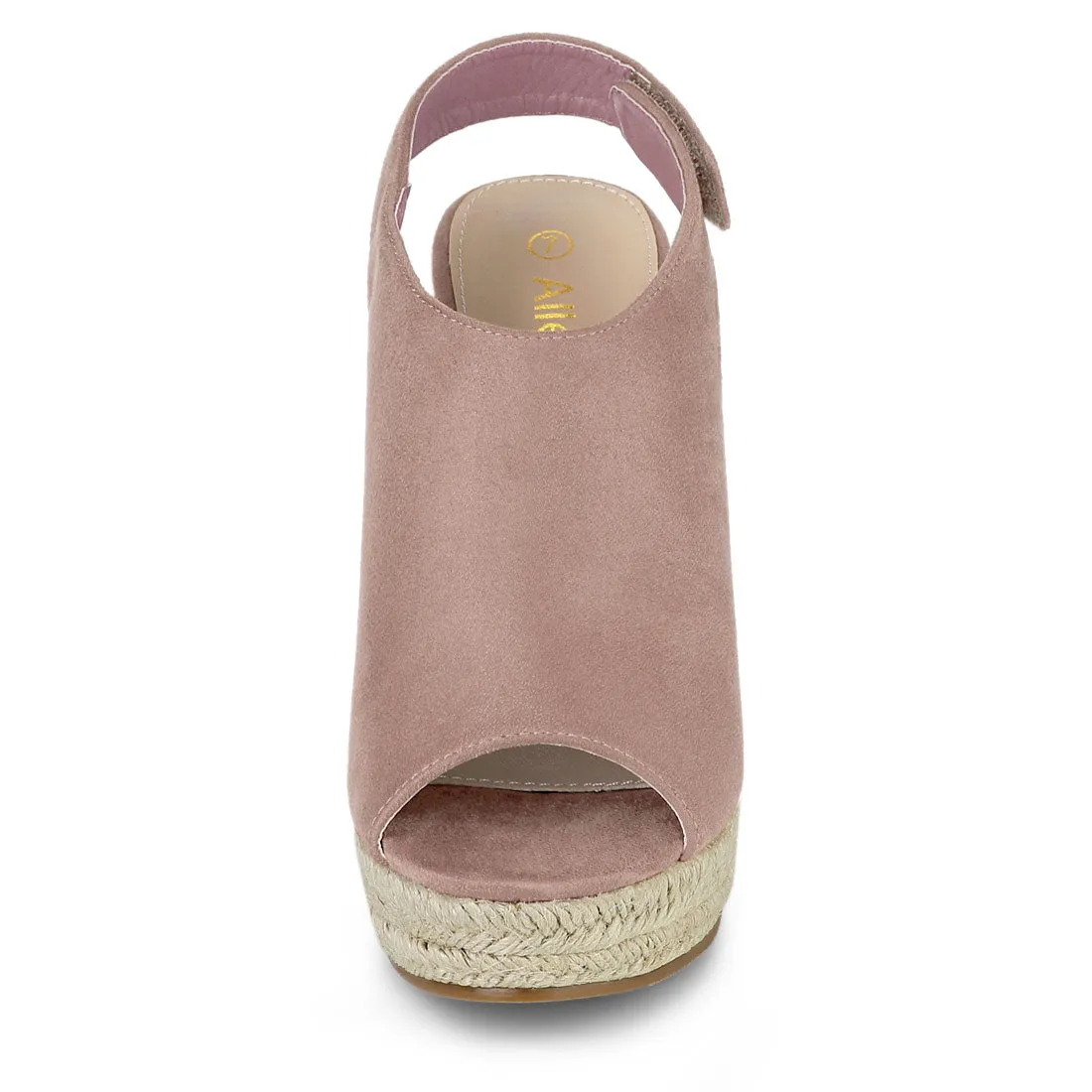 Open Toe Espadrille Platform Wedge Heel Slingback Sandals