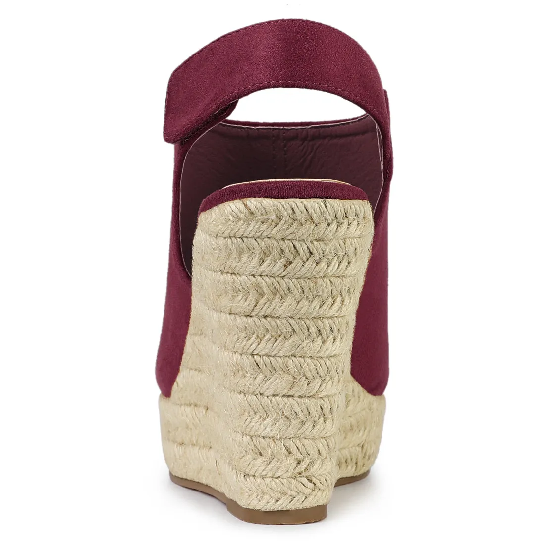 Open Toe Espadrille Platform Wedge Heel Slingback Sandals