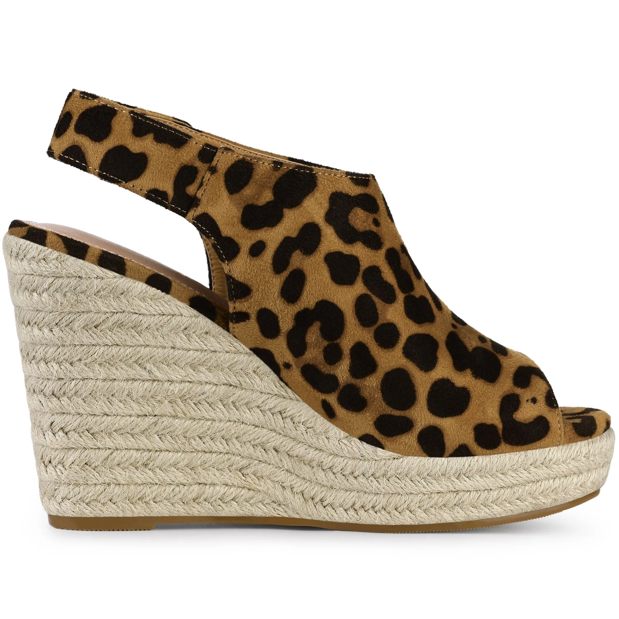 Open Toe Espadrille Platform Wedge Heel Slingback Sandals