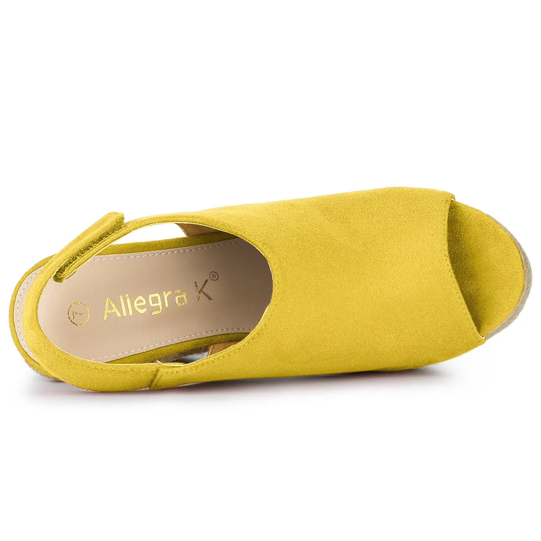 Open Toe Espadrille Platform Wedge Heel Slingback Sandals