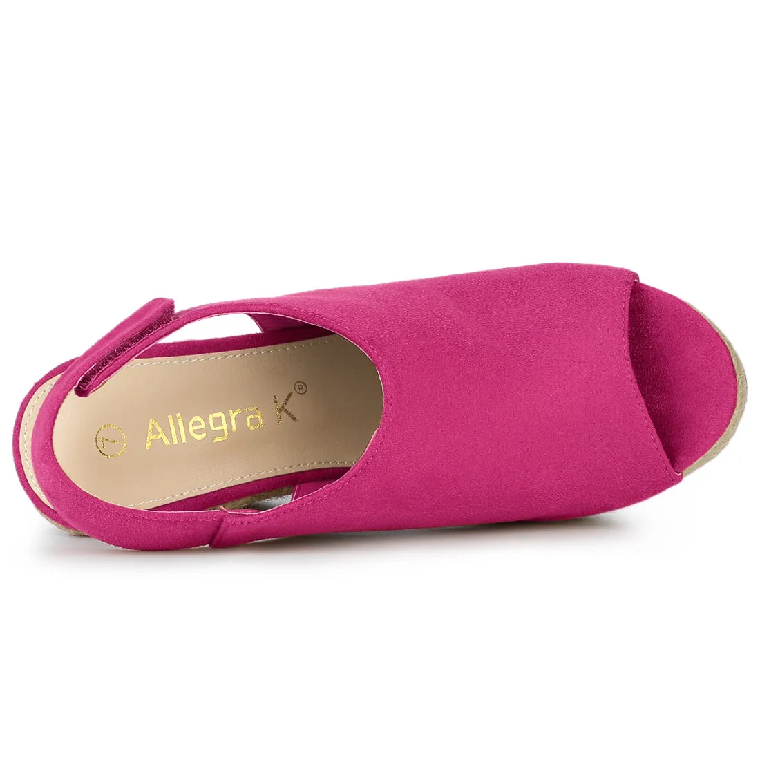 Open Toe Espadrille Platform Wedge Heel Slingback Sandals