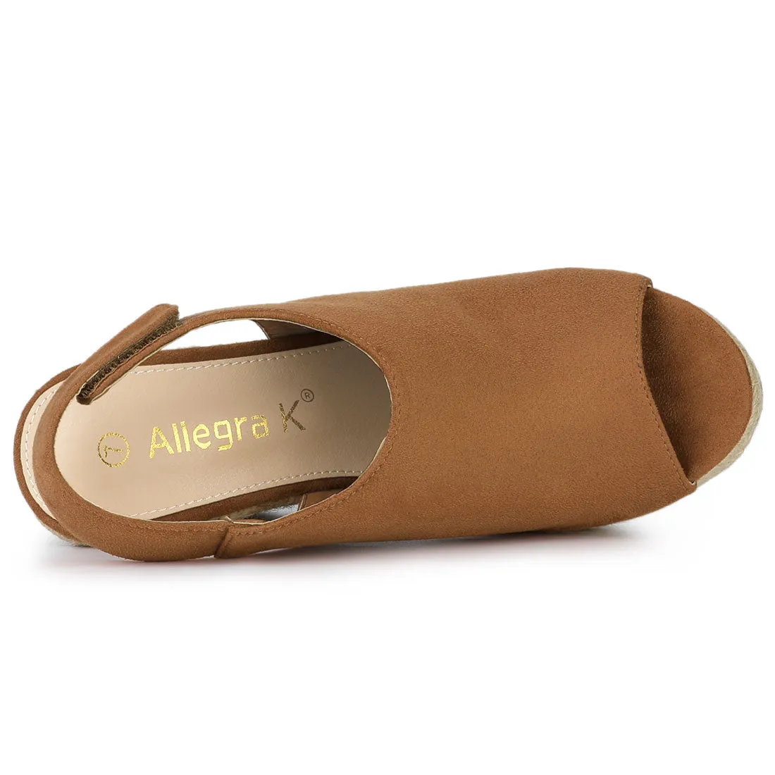 Open Toe Espadrille Platform Wedge Heel Slingback Sandals