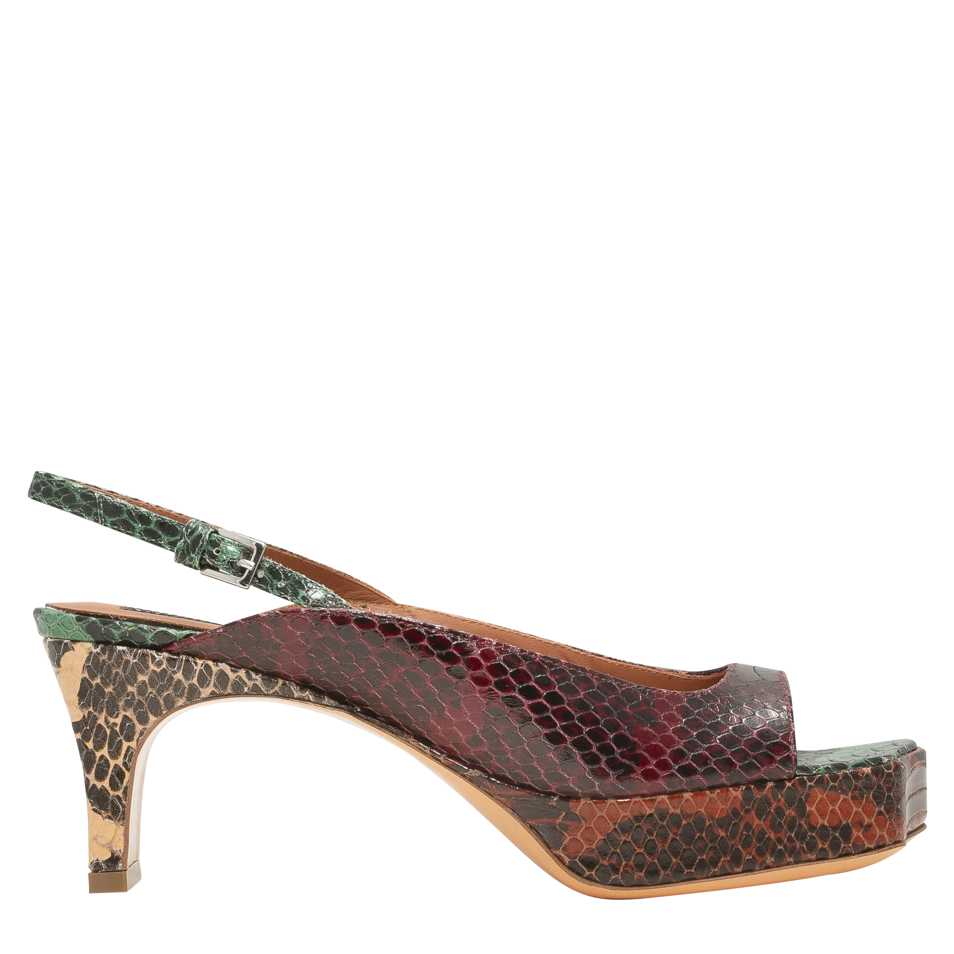 Open Toe Mule — Burgundy