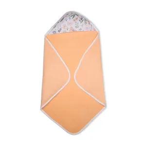 Premium Baby Hooded Towel With Butterfly Print Muslin Hood, Soft and Lightweight - Peach